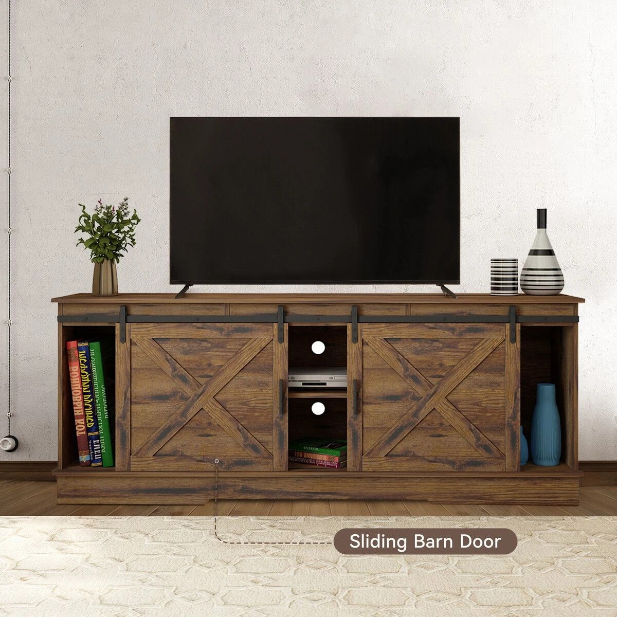 4 Ausway TV Kitchen Cabinet Stand Entertainment Unit Sideboard Buffet, 4 of 9