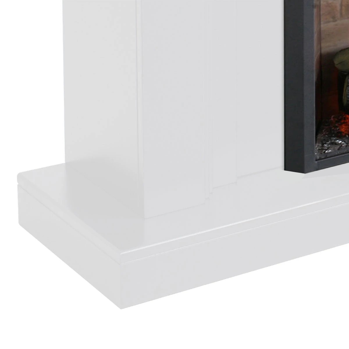 3 Moda Living Kingsley Electric Fireplace Heater White Mantel Suite with Primo Insert - White, 3 of 5