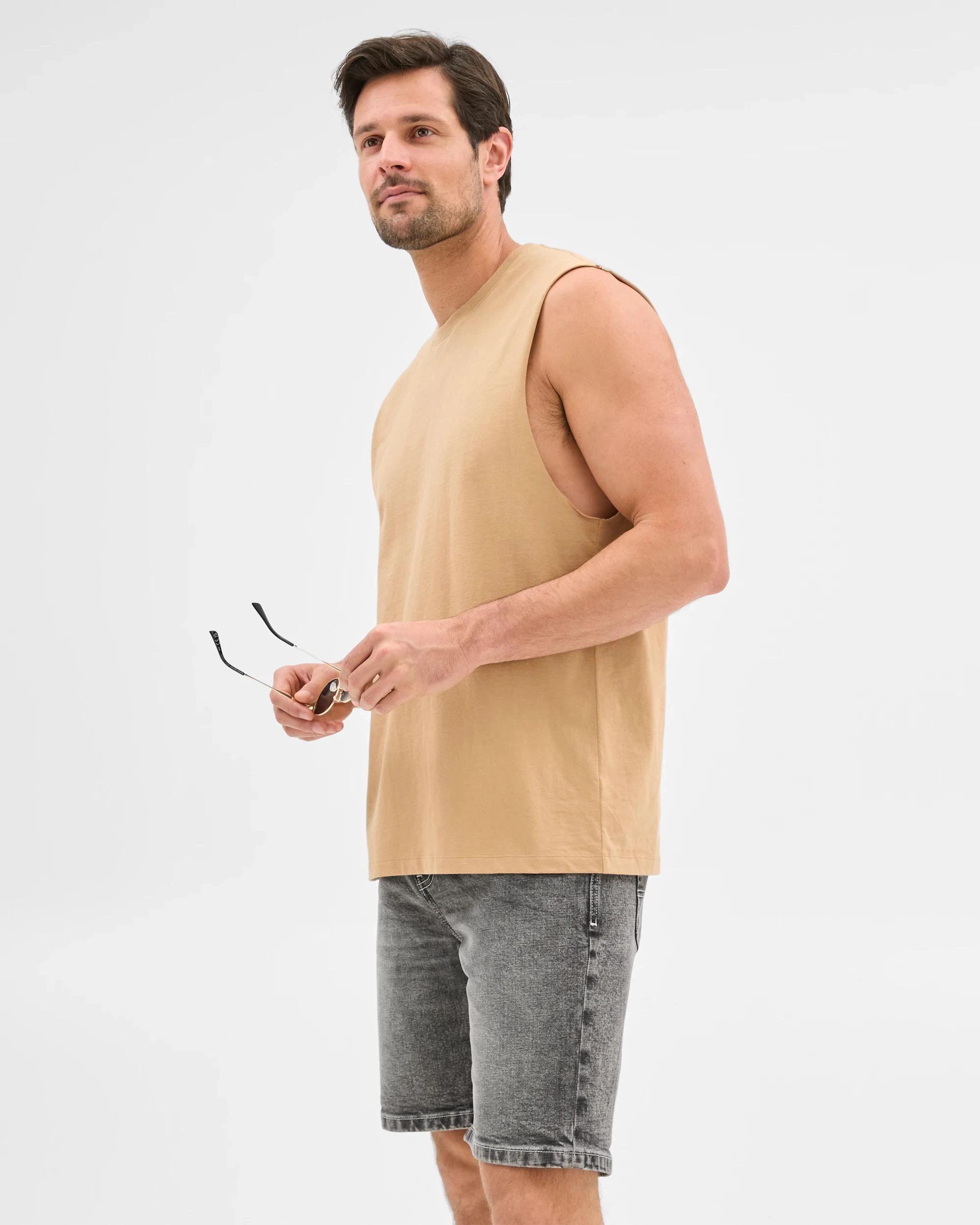 4 Target Australian Cotton Plain Tank Top SAND, 4 of 5