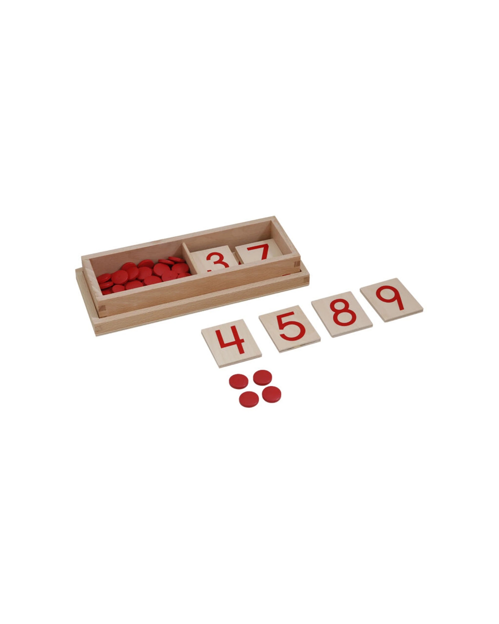 1 Gam Montessori 55Pc Numerals And Counters Educational Toy 3 Years And Over Wood - Brown, 1 of 3