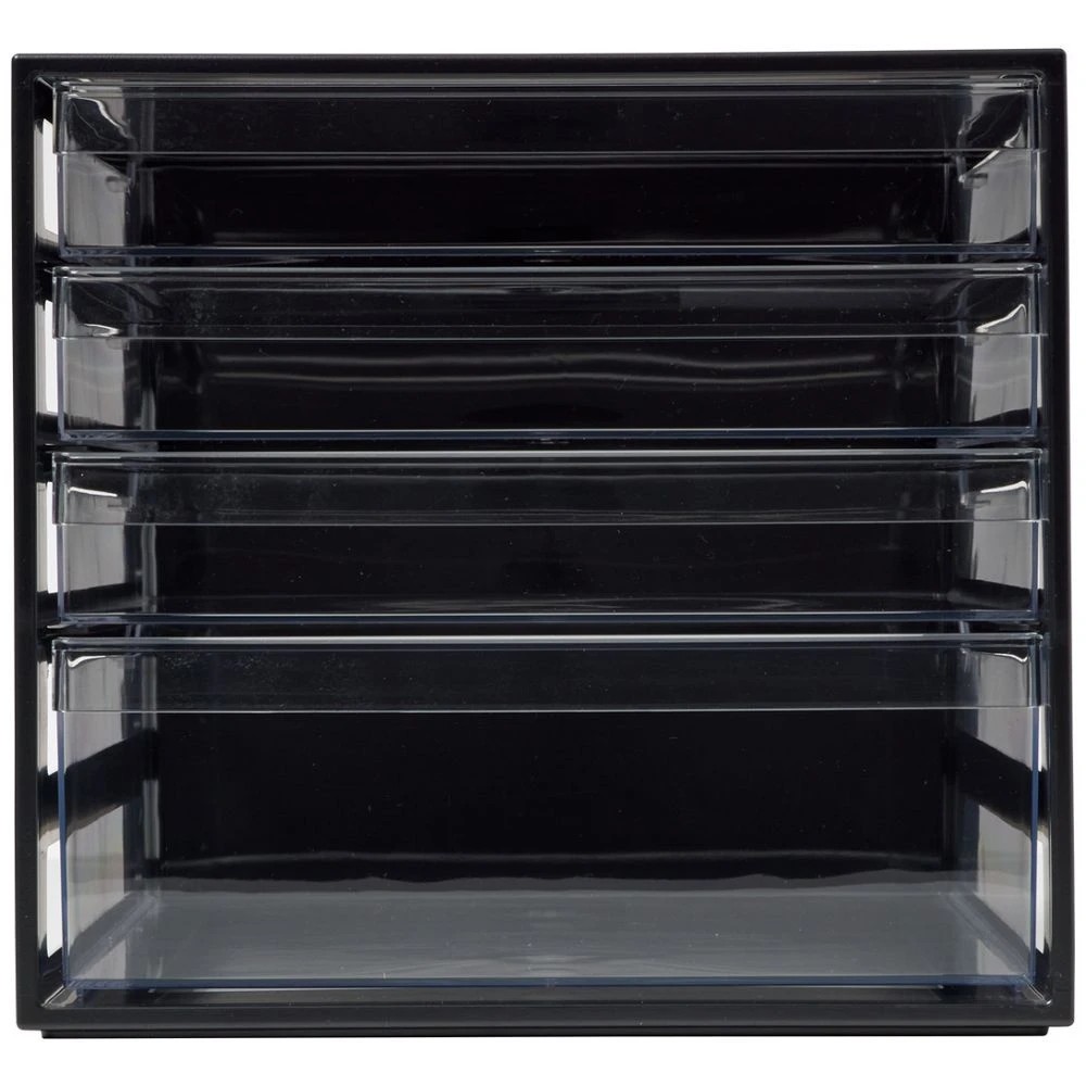 3 J.Burrows Desktop File Organiser 4 Drawer Black, 3 of 4