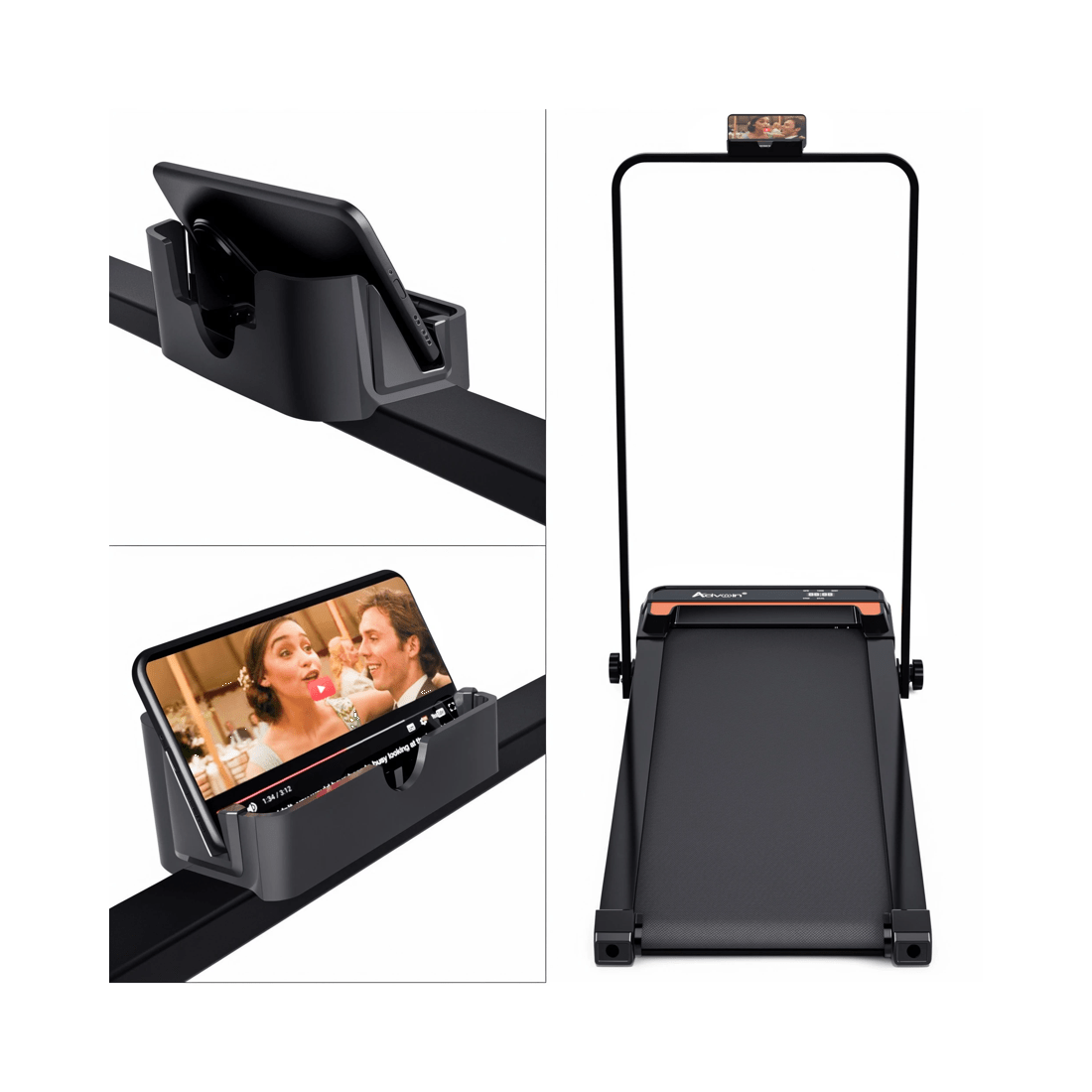 4 Advwin Electric Treadmill Walking Pad with Handle Black - Black, 4 of 7
