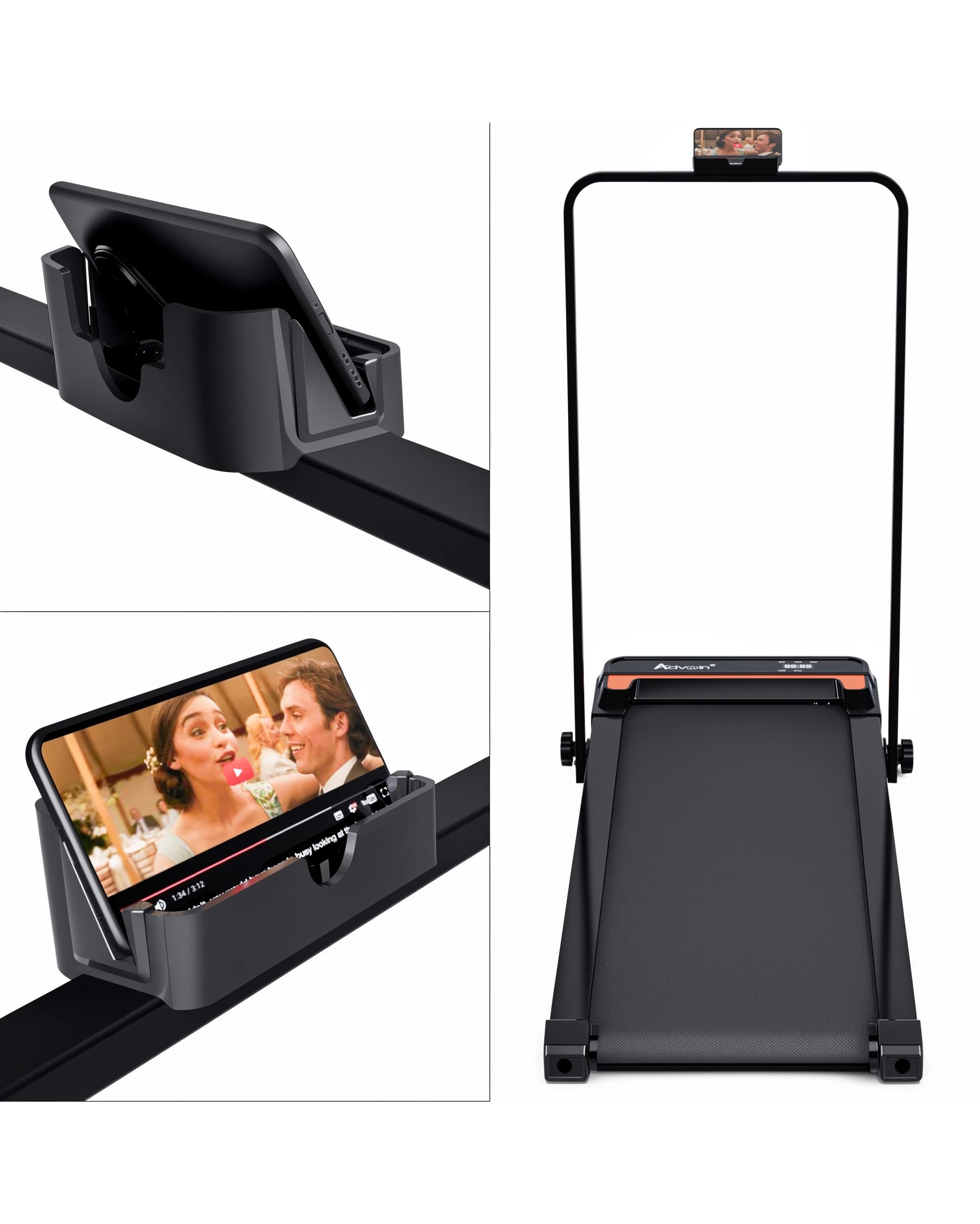 4 Advwin Electric Treadmill Walking Pad with Handle Black - Black, 4 of 7