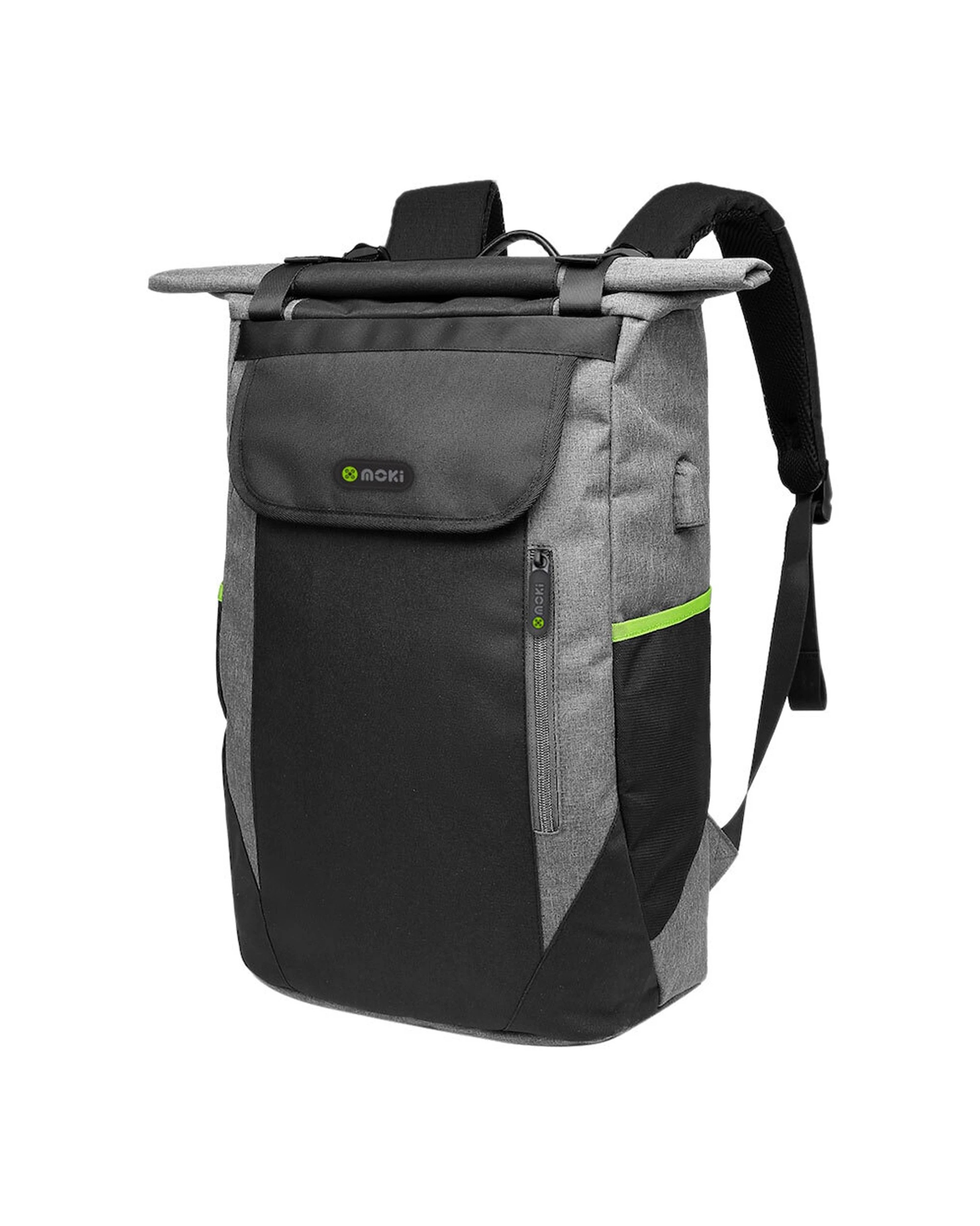 1 Moki Odyssey Roll-Top Backpack Fits Up To 15.6in Laptop With USB Port - Black, 1 of 1