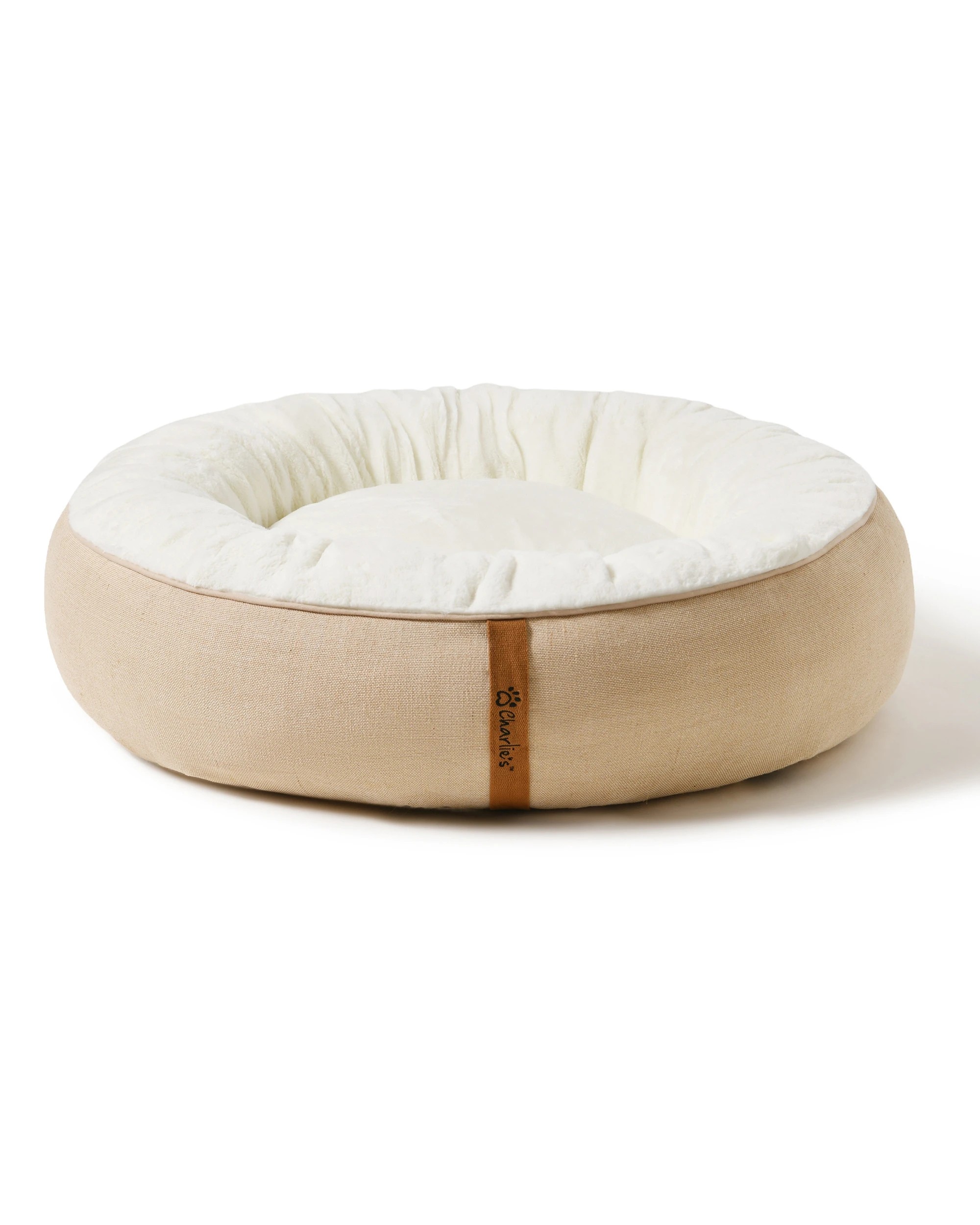 3 Charlie's Camden Cotton Jute Plush Round Dog Bed Large - Natural, 3 of 10