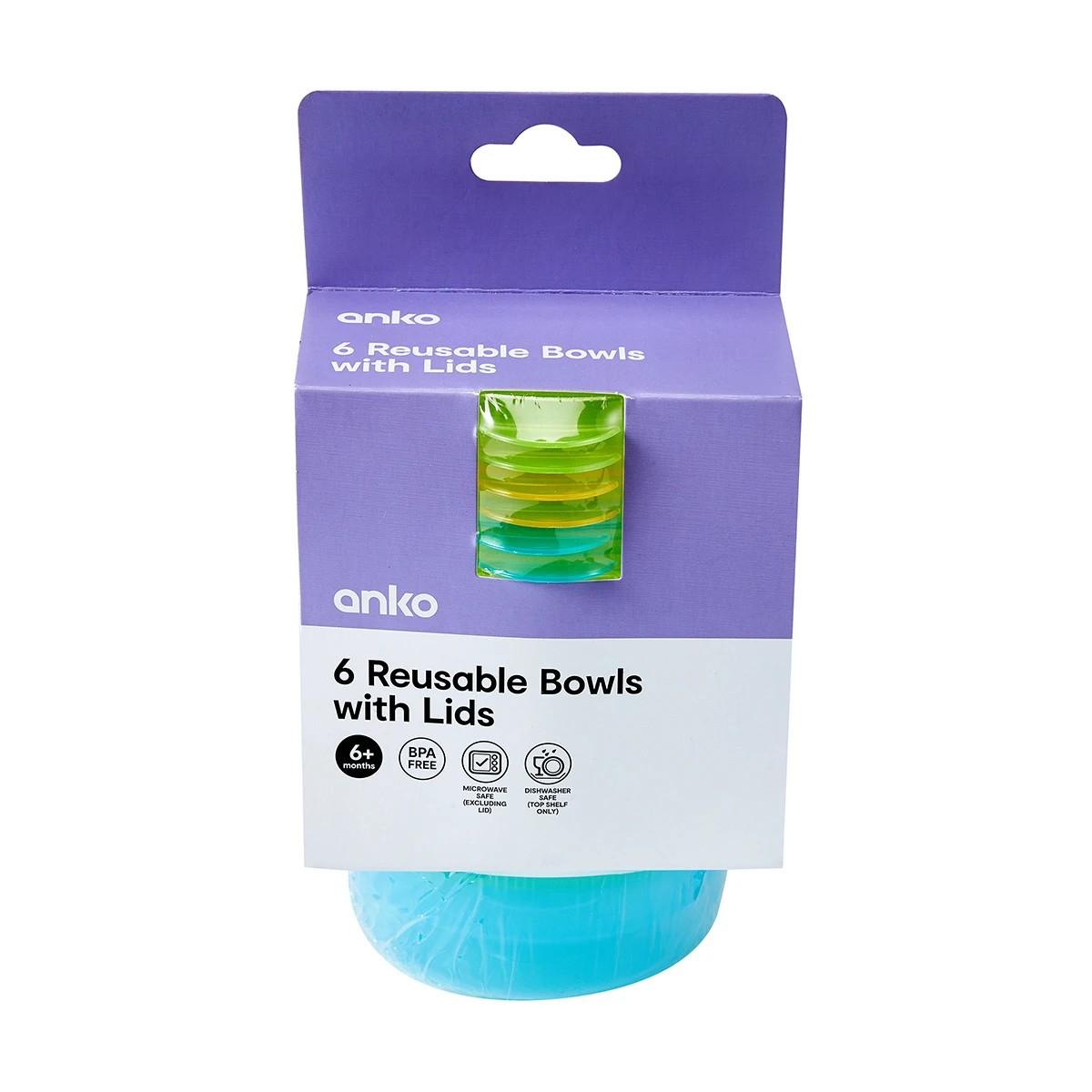 6 6 Pack Reusable Bowls with Lids, 6 of 6