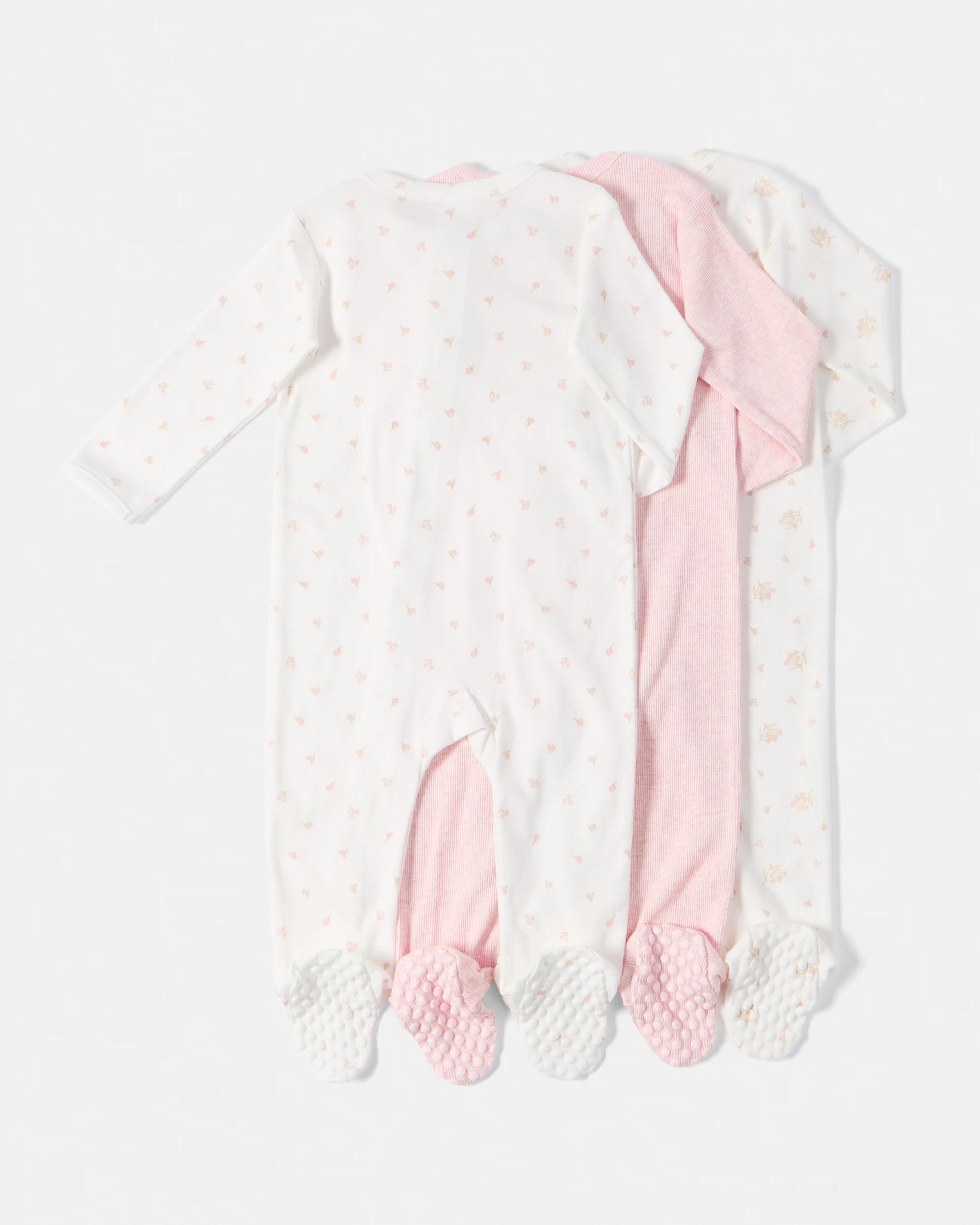 2 3 Pack Coveralls Pnk Flrl, 2 of 8