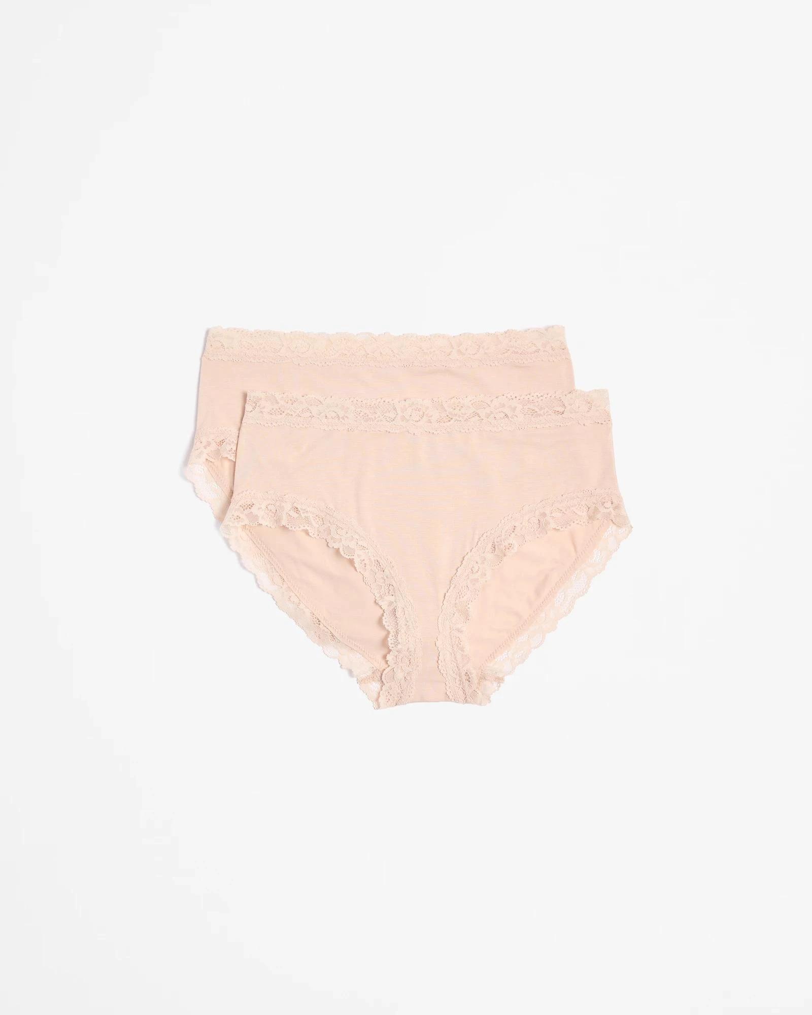 1 Target Woman 2 Pack Modal and Lace Midi Briefs BARE BEAUTY, 1 of 4