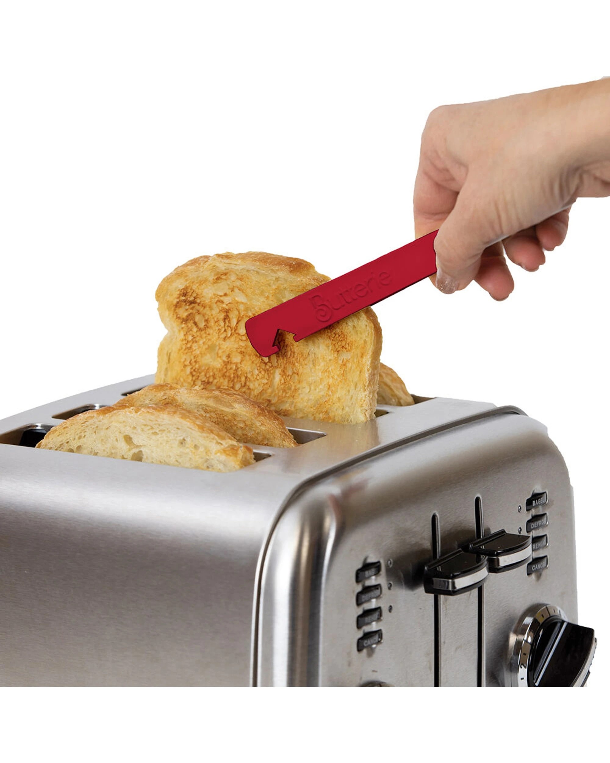 3 Butterie 2PK Plastic Toaster Kitchen Tongs Cooking Utensil 24x8.7cm - Red, 3 of 6