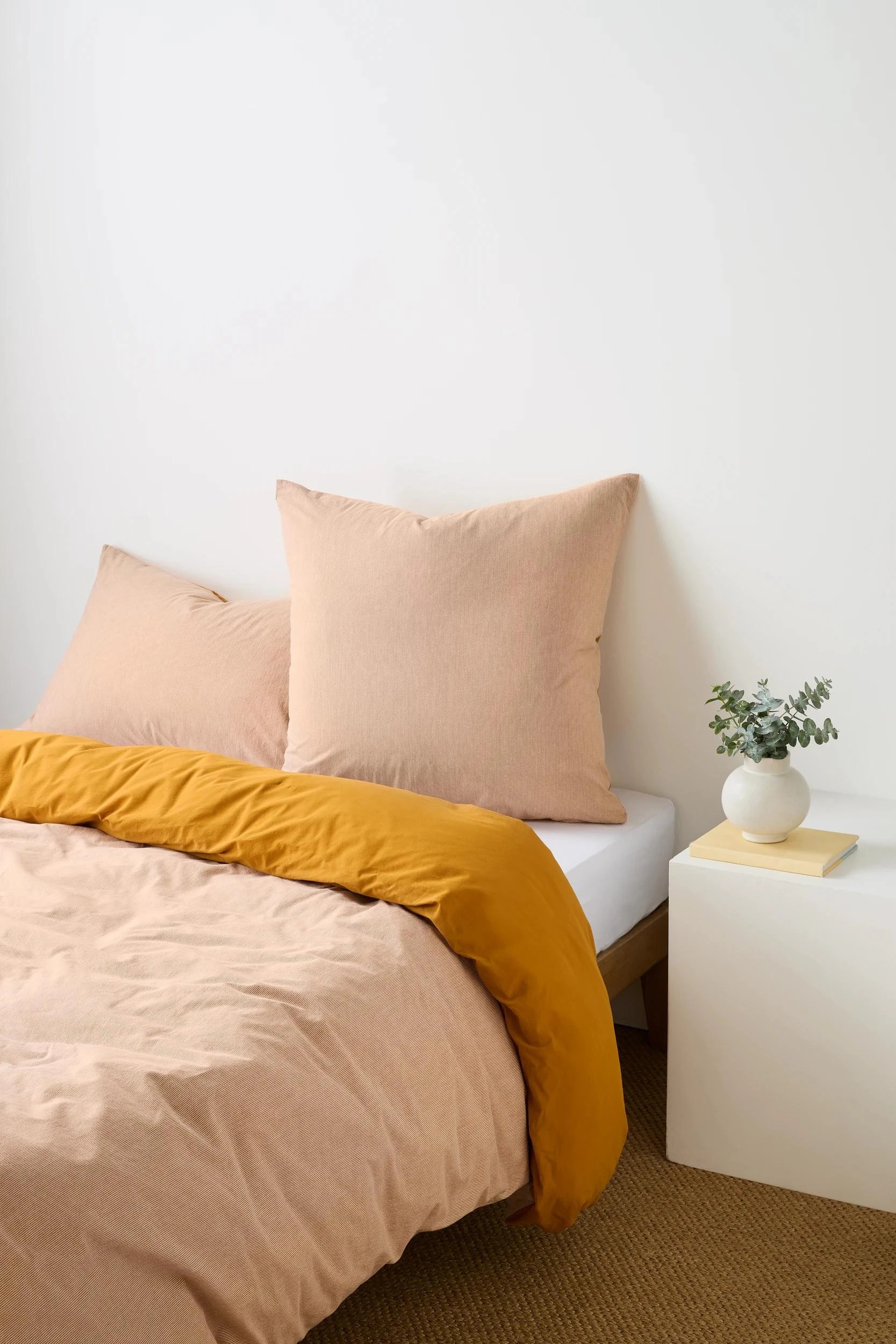 2 Arlo Cotton Stonewash European Pillowcase - Queen Bed - Yellow, 2 of 2