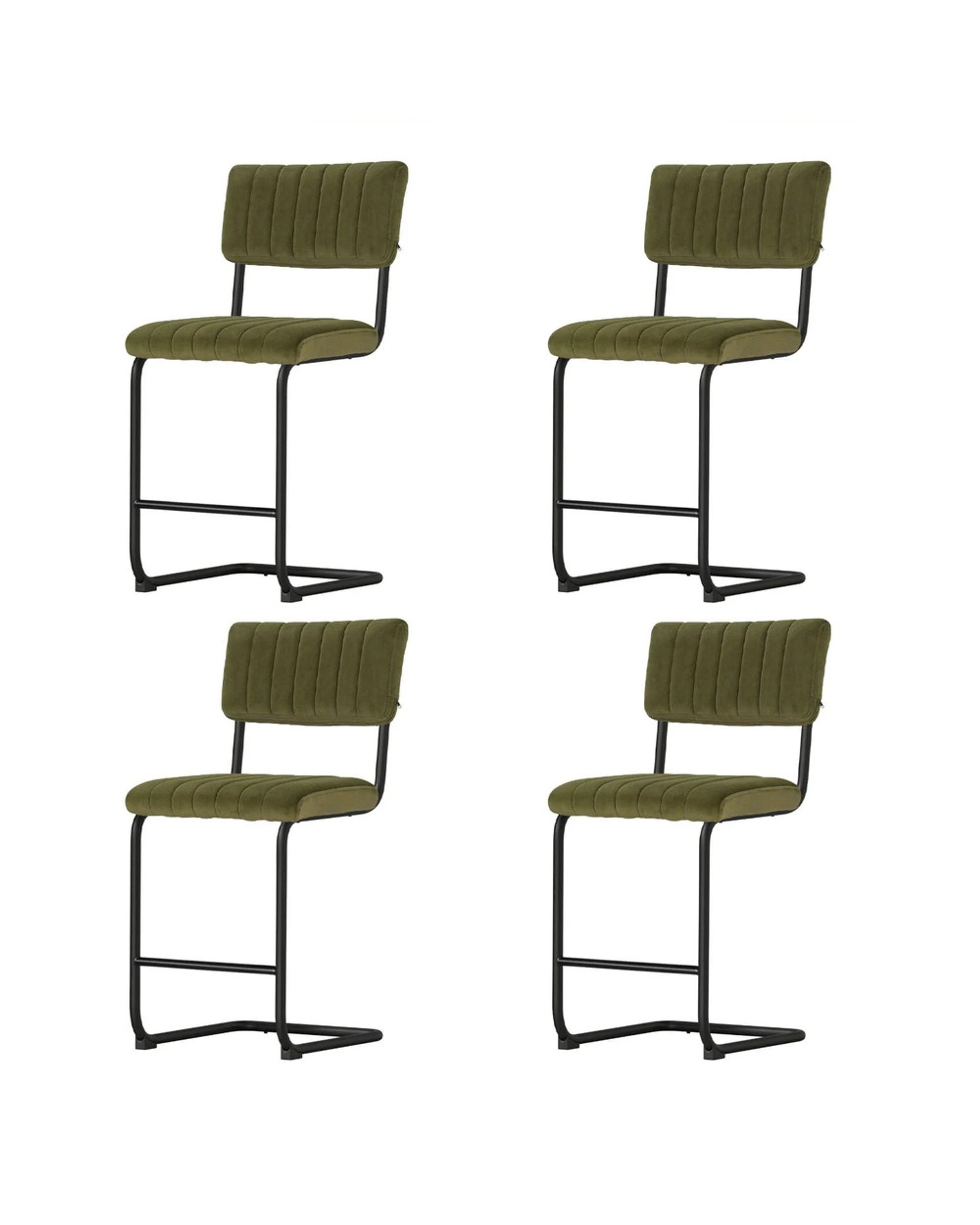2 Artiss 4x Bar Stools Velvet Chairs
 - Green, 2 of 3