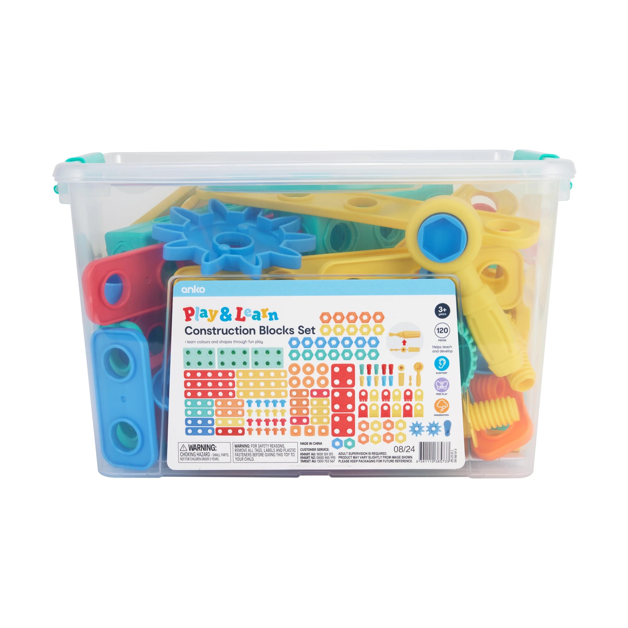 10 120 Piece Play & Learn Construction Blocks Set, 10 of 10