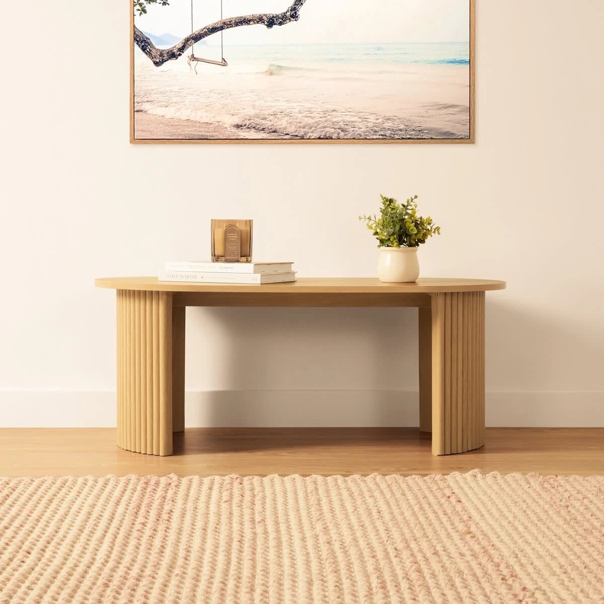 1 Ribbed Coffee Table, 1 of 5