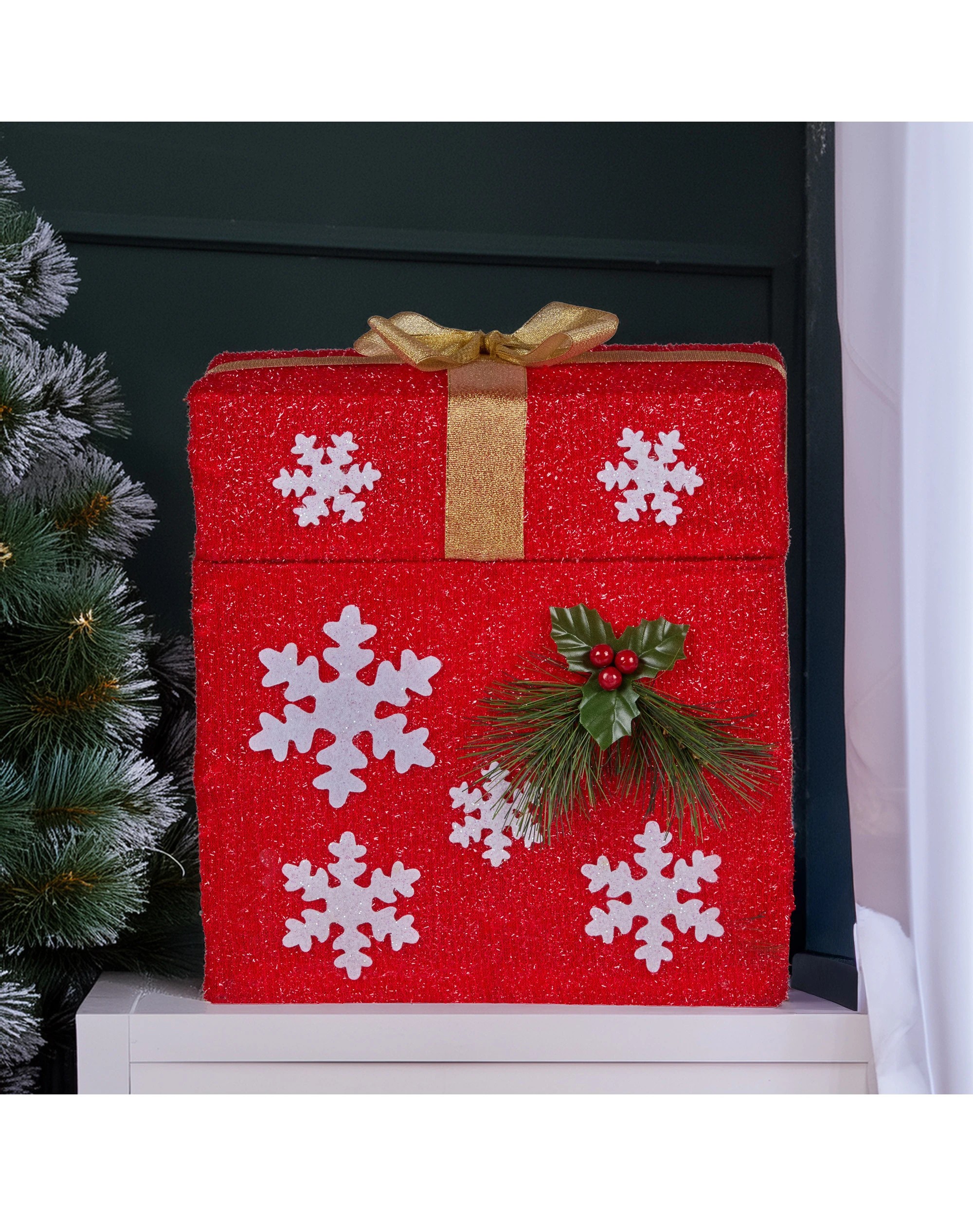 4 Christabelle Animated Santa Gift Box LED Christmas Tree Decoration Xmas Ornament, 4 of 4
