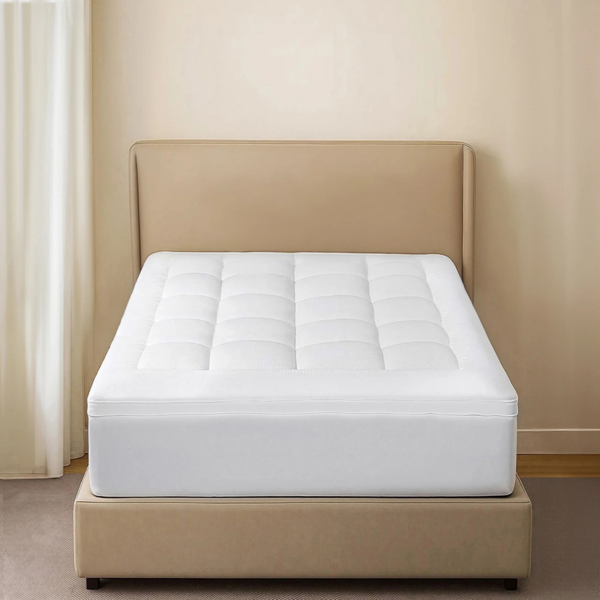 7 Dreamz Bedding Mattress Topper Pillowtop Cover Protector Machine Washable Single, 7 of 9