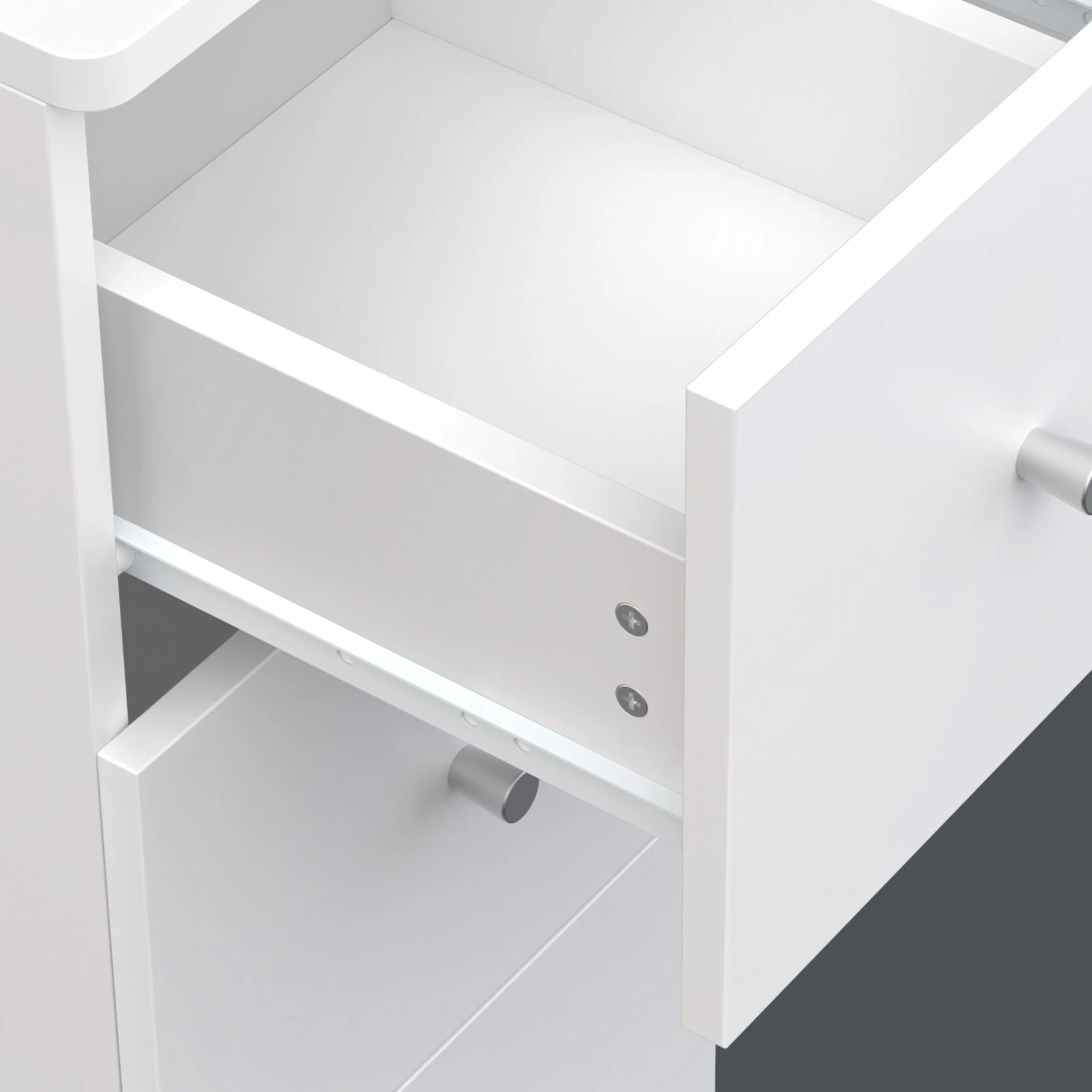 6 Alfordson Dressing Table Stool Set Makeup Mirror LED Vanity Desk 7 Drawers - White, 6 of 10