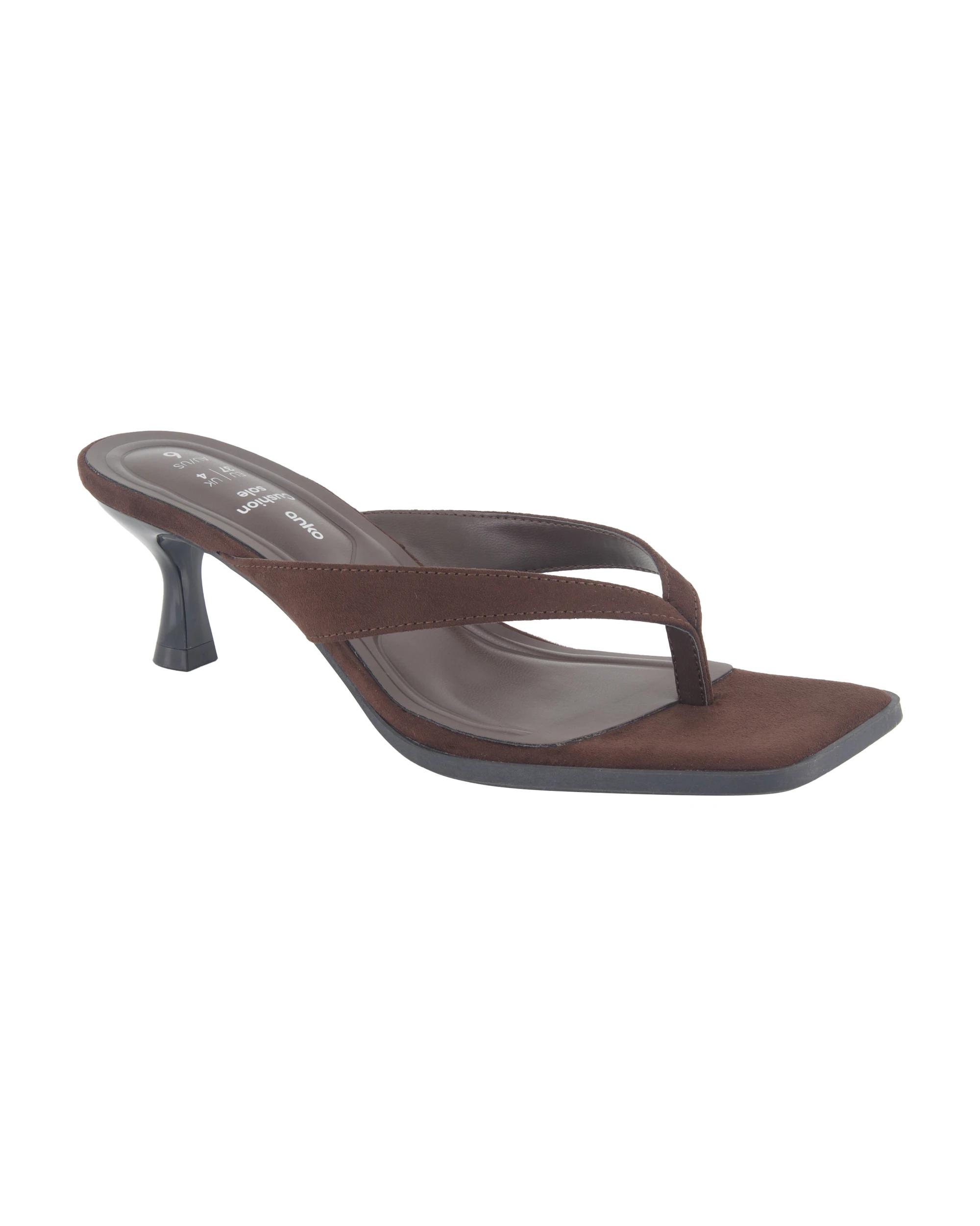 2 Toe Post Kitten Heels Chocolate, 2 of 5