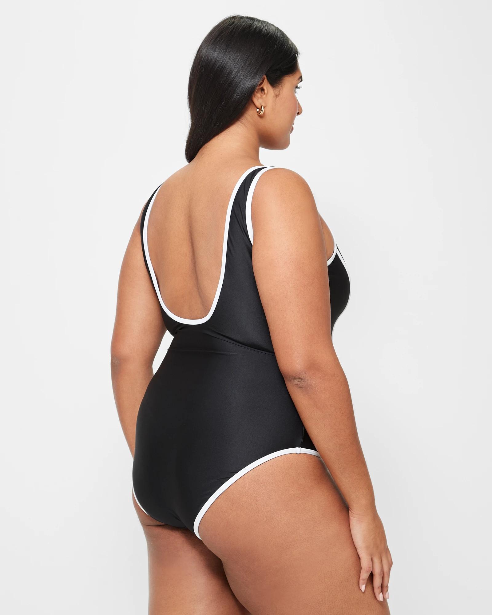 8 Target Resort Sporty One Piece Swim Bathers BLACK / WHITE, 8 of 9