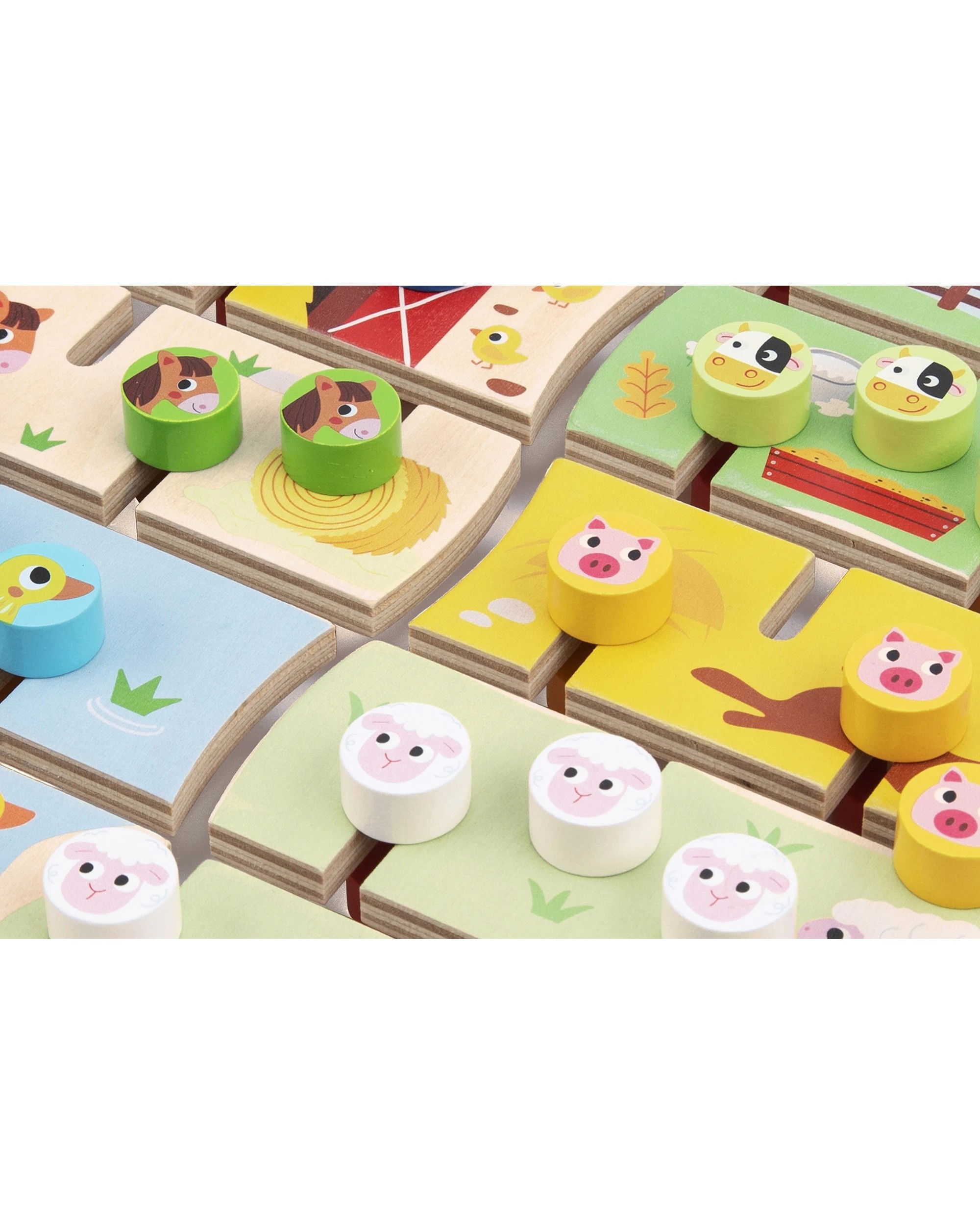 5 Tooky Toy Wooden Alphabet Farm Matching Maze Board Game Kids Fun Activity - Multi, 5 of 5