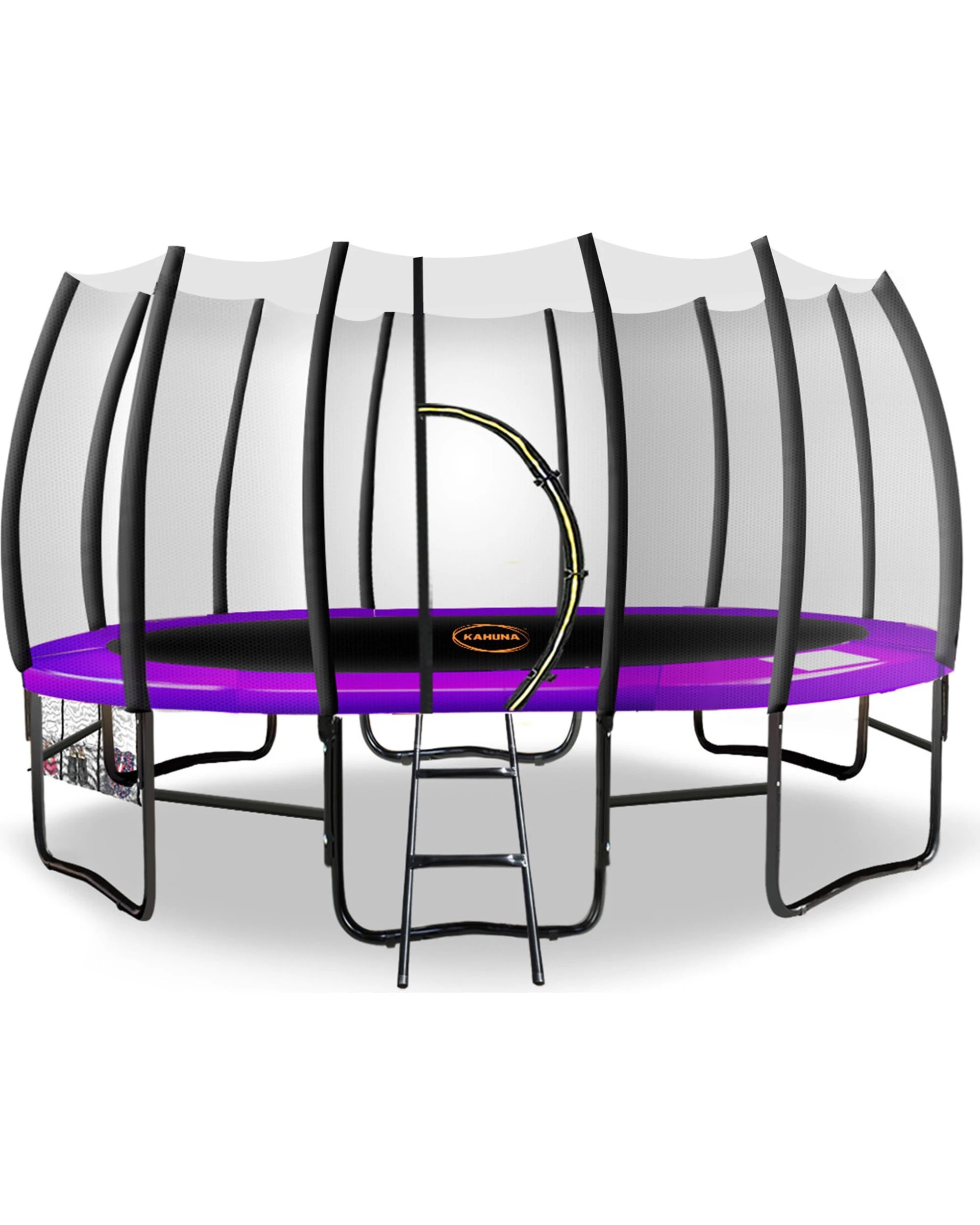 1 Kahuna Twister 14ft Springless Trampoline with Basketball Set - Purple, 1 of 8