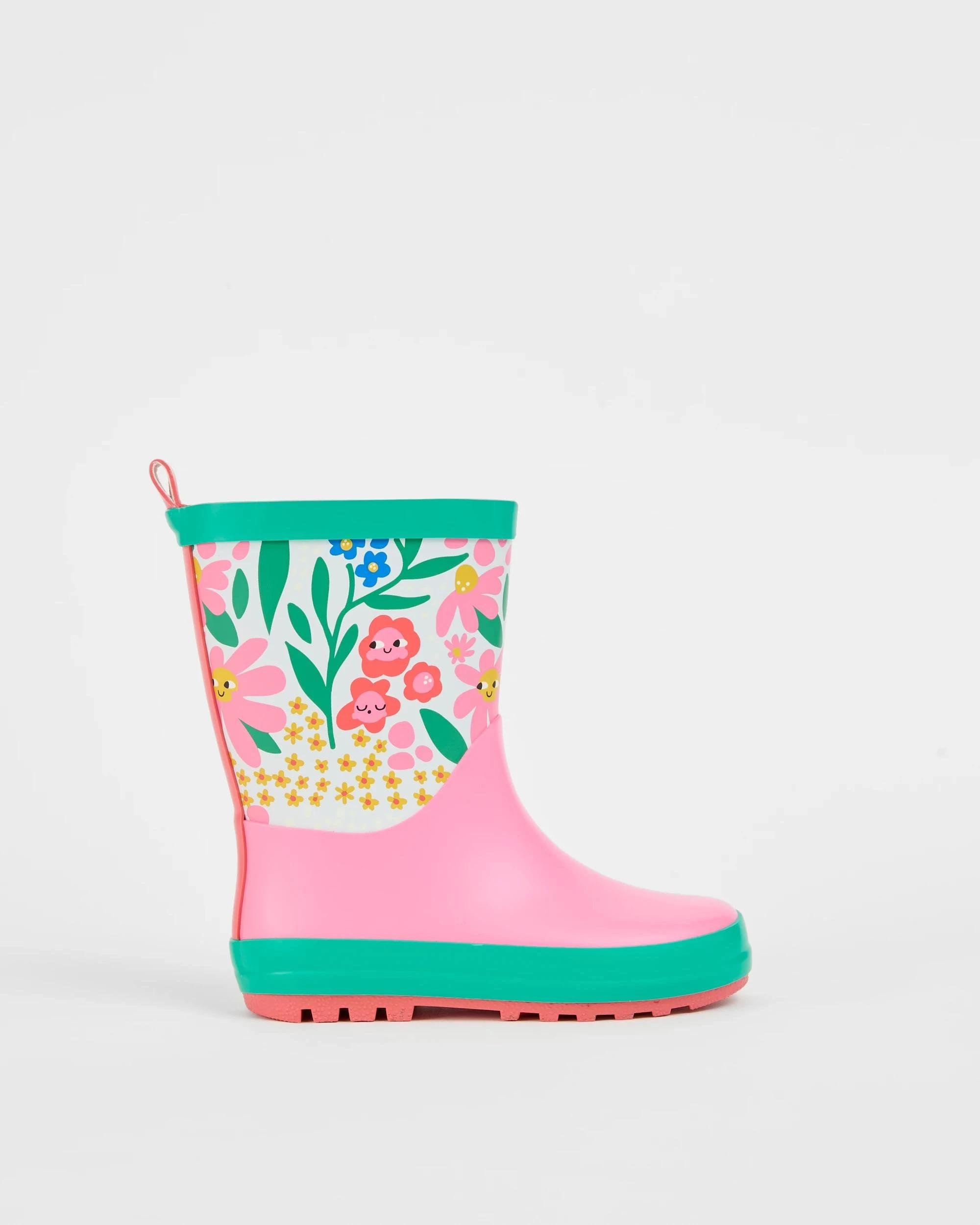 1 Target Kids Bright Floral Rainboot PINK, 1 of 3