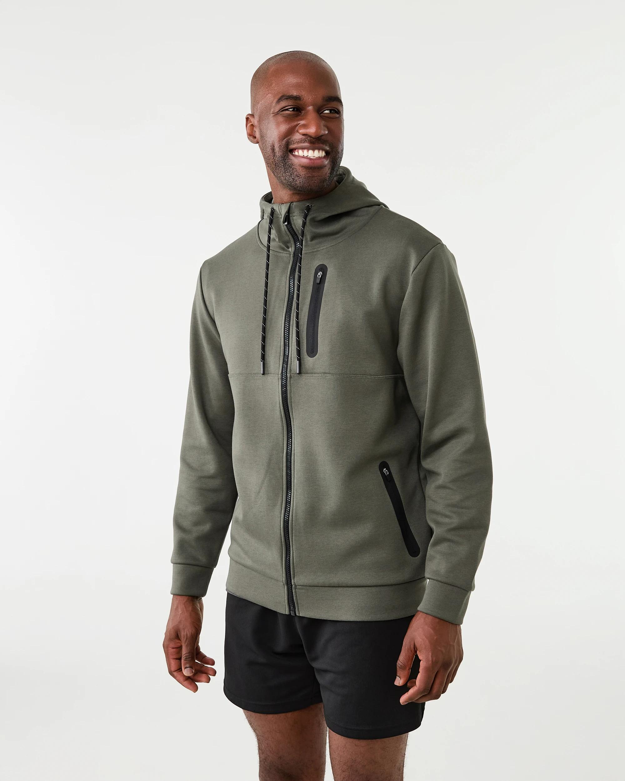 3 Active Mens Sports Tech Hoodie Grn Forest, 3 of 7