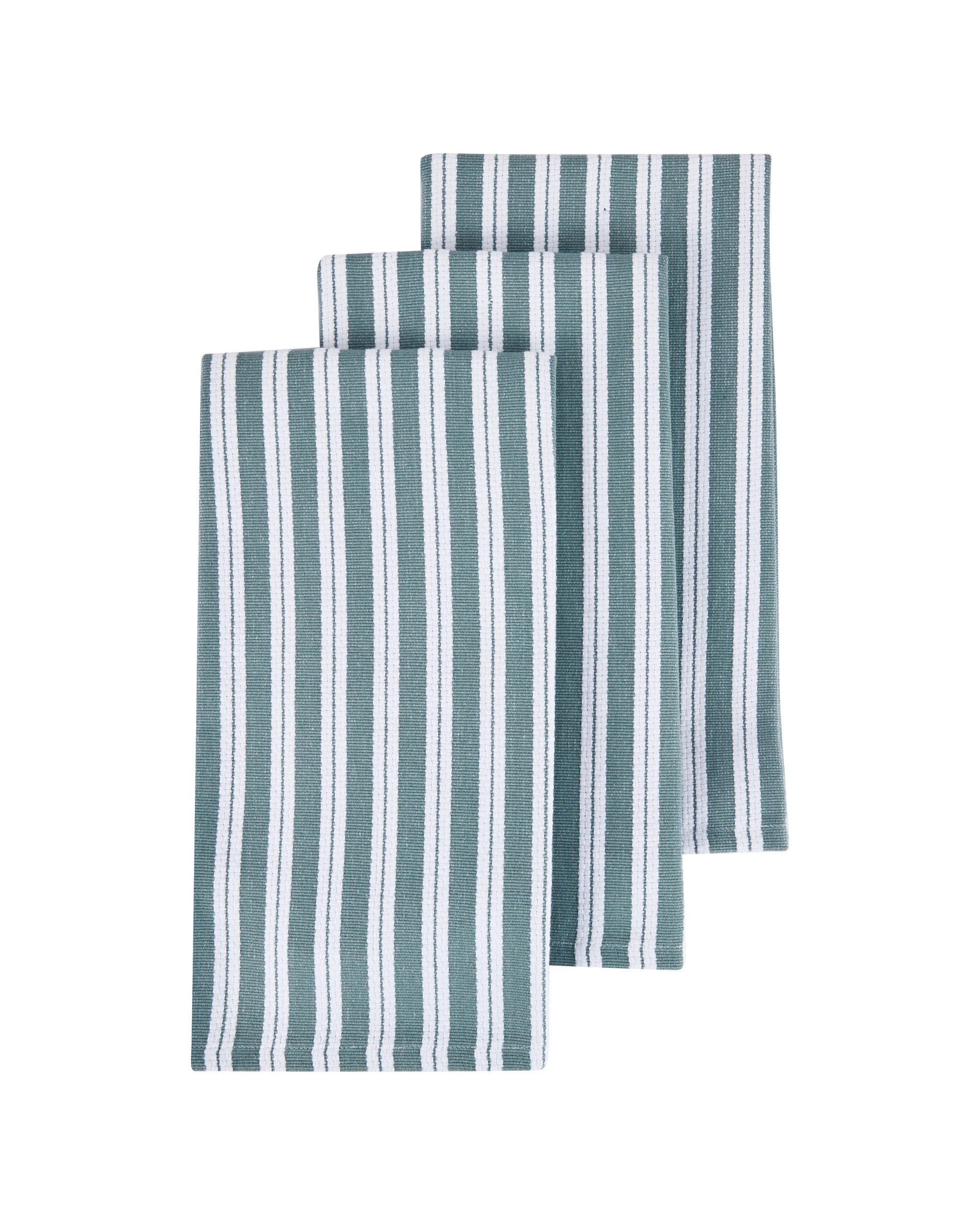 1 3 Pack Green Basket Weave Extra Large Tea Towels, 1 of 4