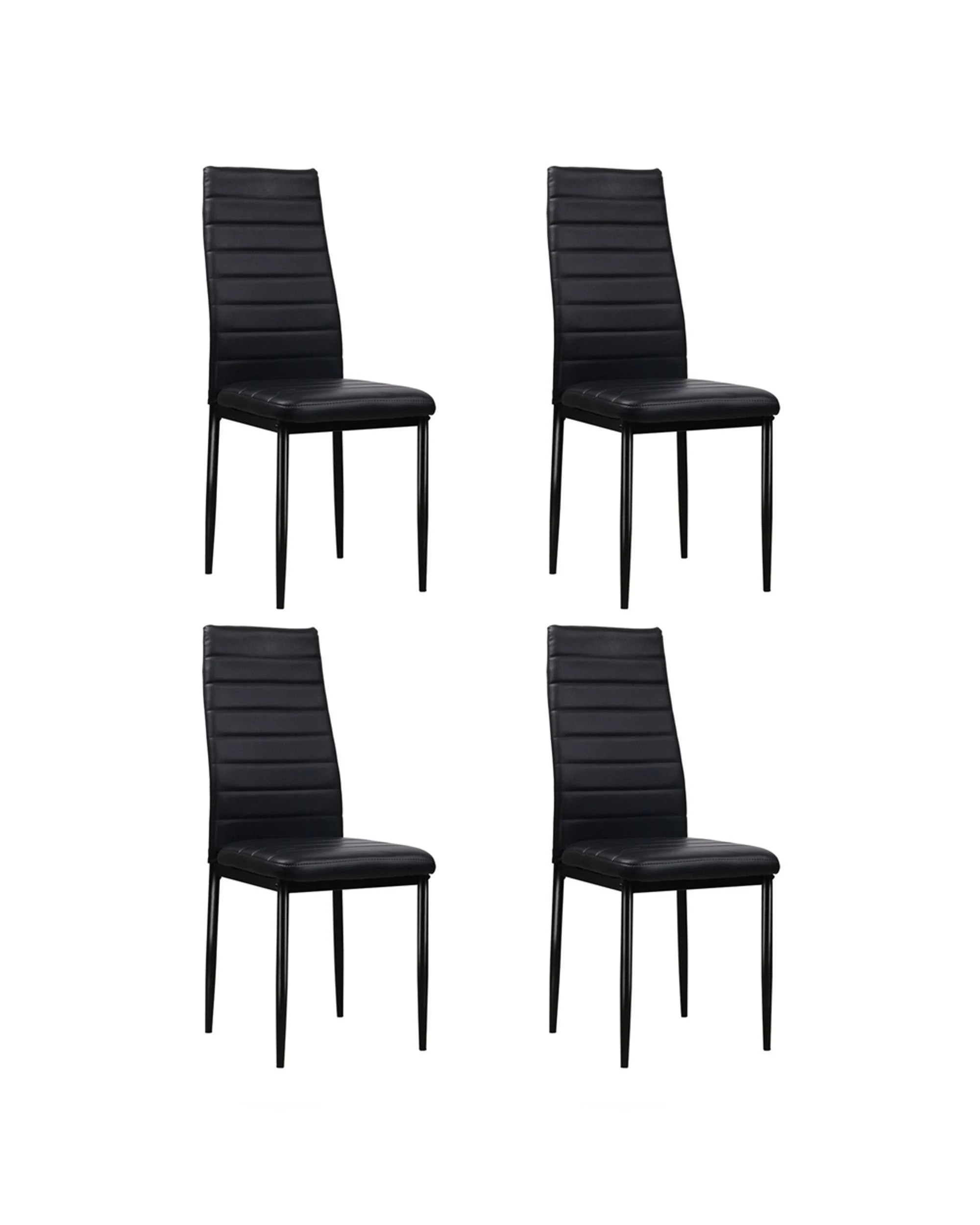 1 Artiss Dining Chairs Set Of 4 Leather Channel Tufted Black
 - Black, 1 of 3