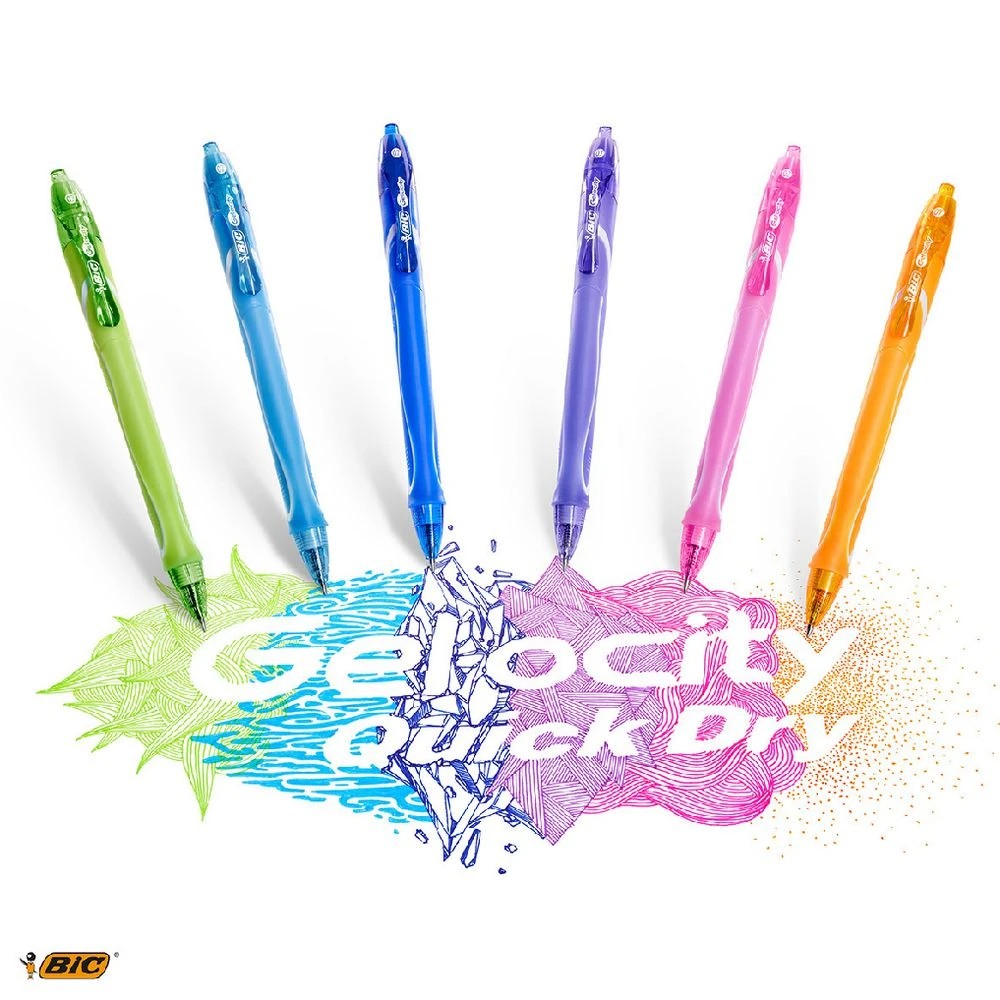 4 Bic Gelocity Quick Dry Gel Pens 0.7mm Assorted 24 Pack, 4 of 6