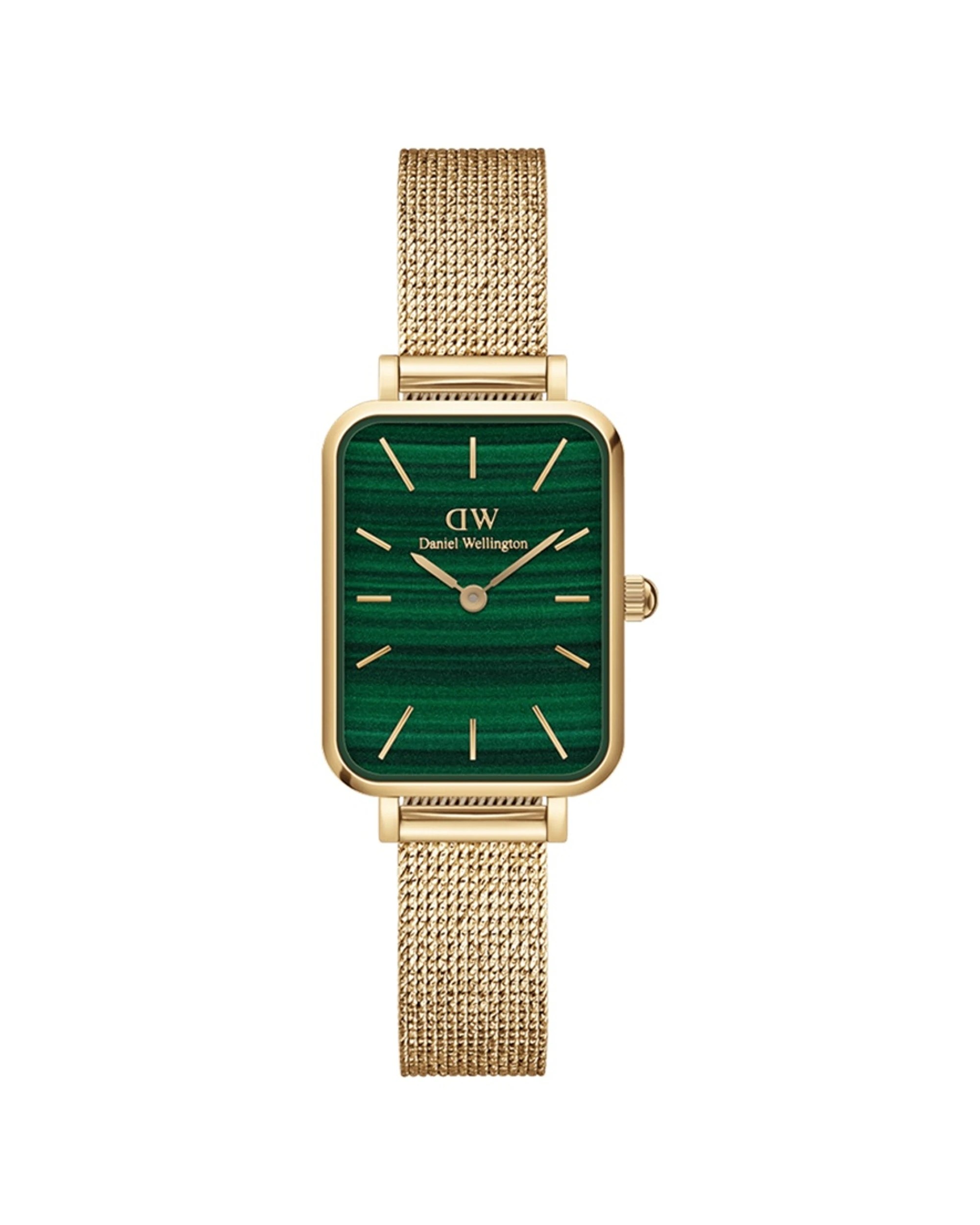 1 Daniel Wellington Quadro 20x26mm Pressed Evergold Gold Stainless Steel Watch Green Dial, 1 of 3