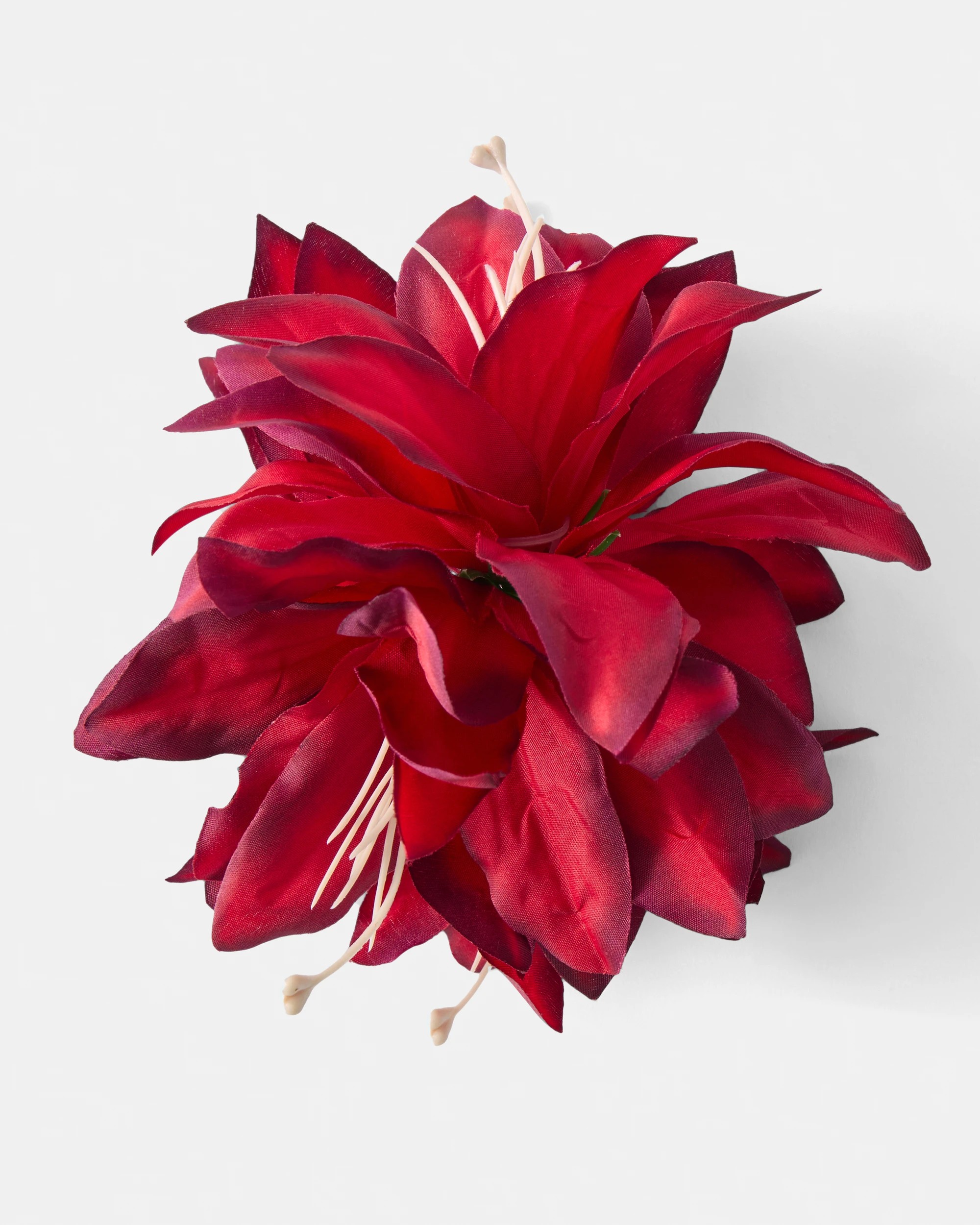 1 Red Oversize Fabric Flower Claw Hair Clip, 1 of 4