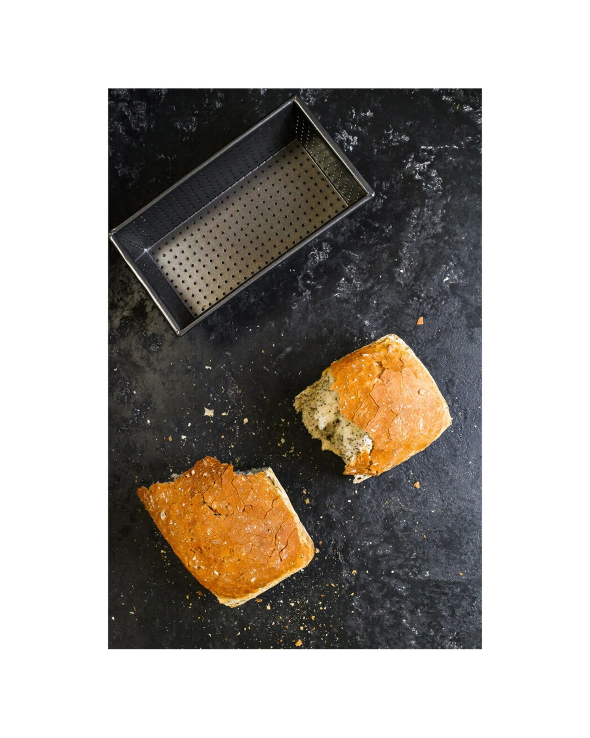 8 Mastercraft 2x 21x11cm Crusty Bake Non-Stick Box Sided Loaf Bread Pan - Black, 8 of 8