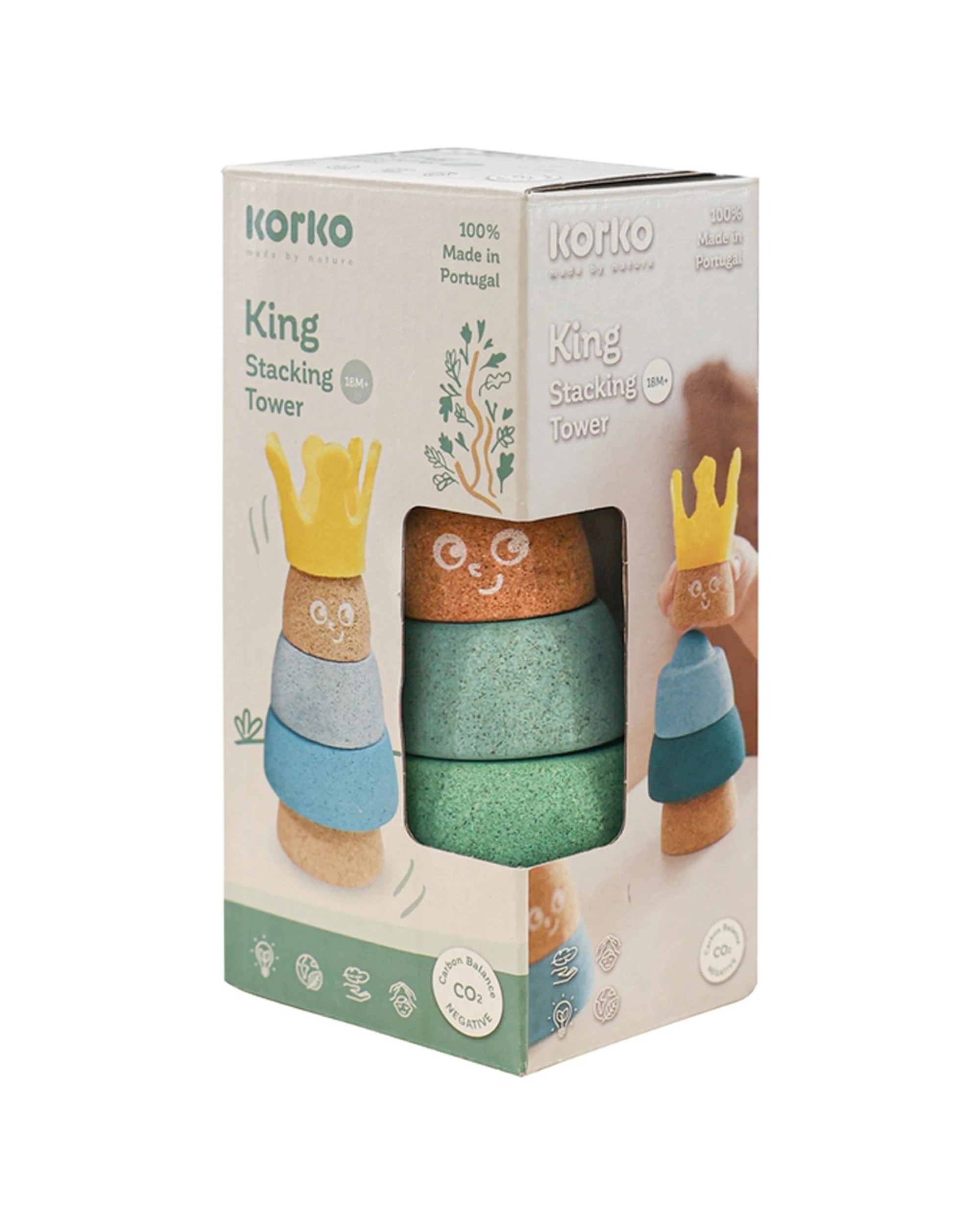 2 Korko King Stacking Toy Creative Play With Felt Crown Cork Educational Toy for Kids - Multi, 2 of 3