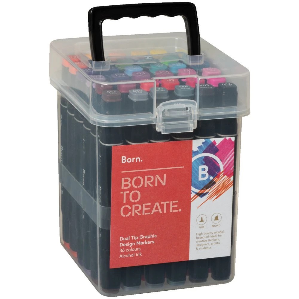 2 Born Dual-Tip Graphic Design Markers 36 Pack Assorted, 2 of 6