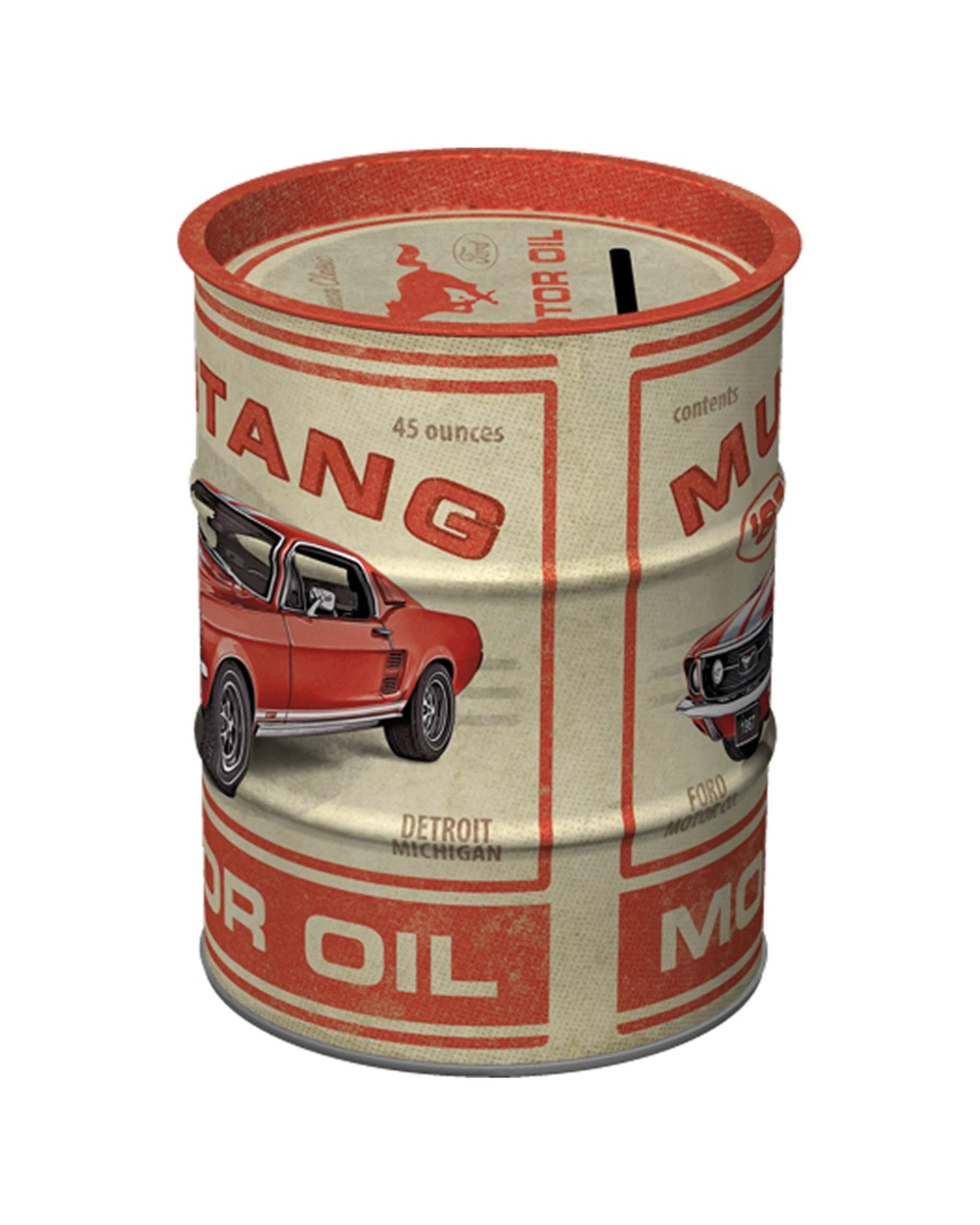 2 Nostalgic-Art Storage Money Box - Ford Mustang GT Oil Barrel, 2 of 2