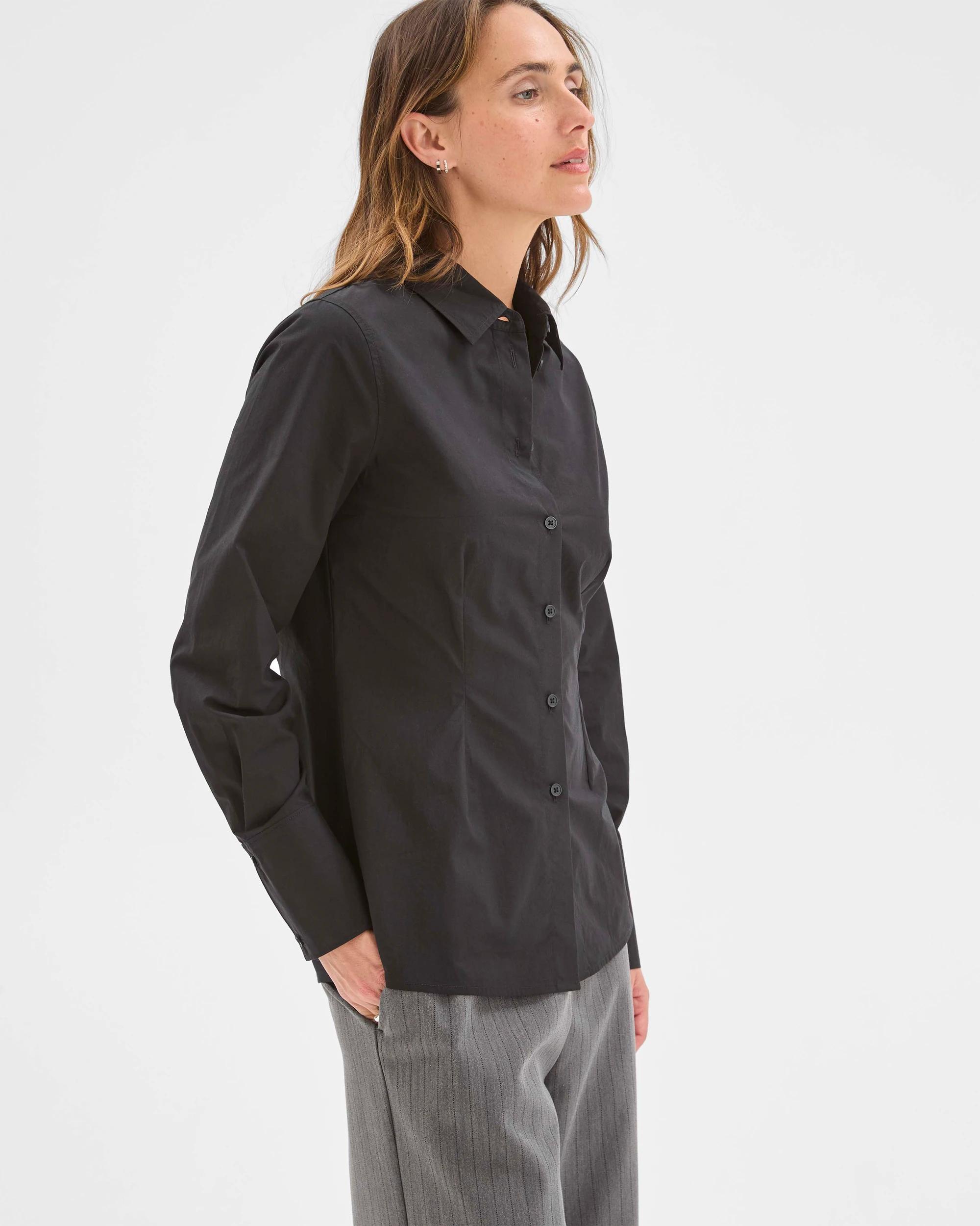 5 Preview Australian Cotton Tailored Waist Shirt BLACK, 5 of 7