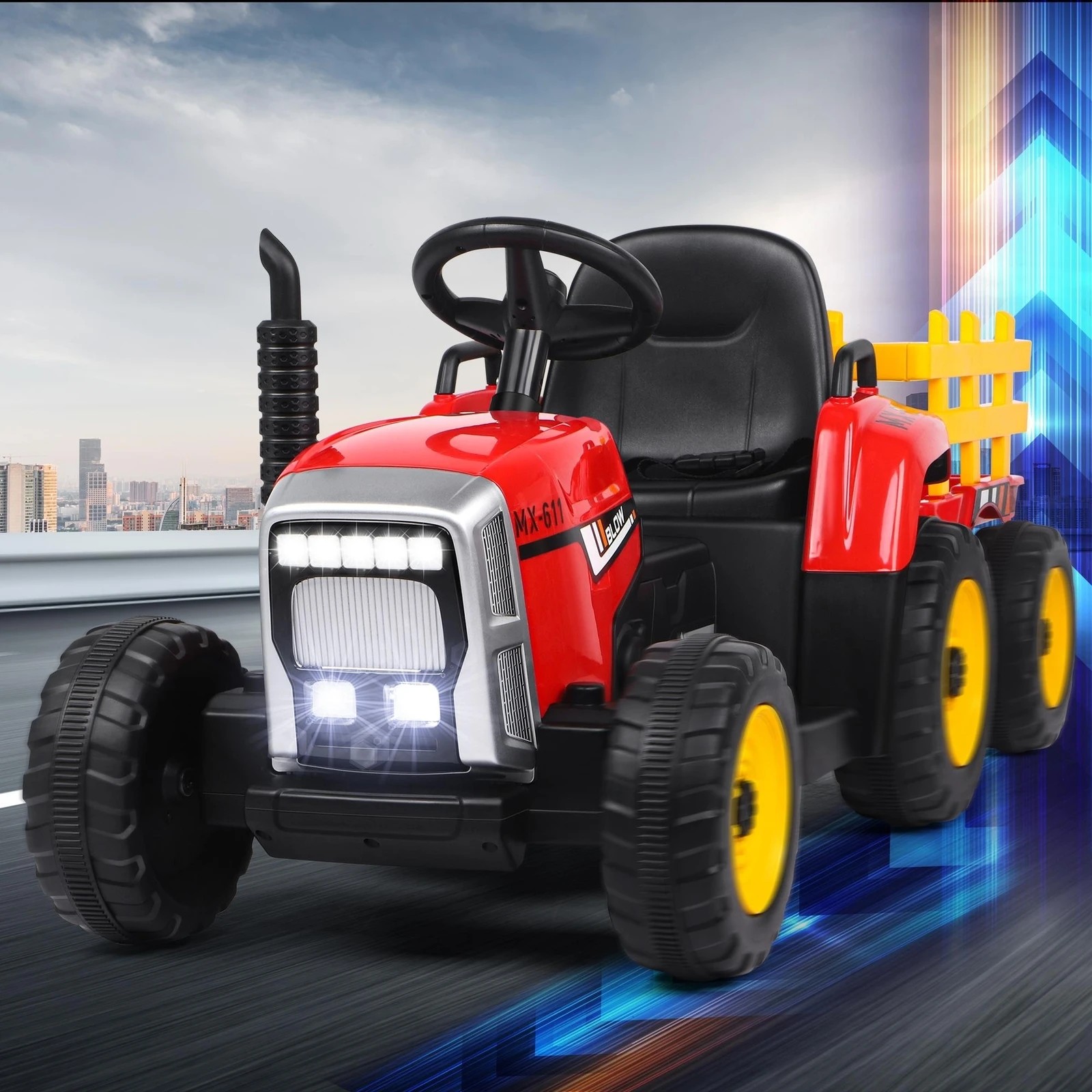 2 Alfordson Kids Ride On Car Tractor 12V Electric Toy Vehicle Child Toddlers - Red, 2 of 10