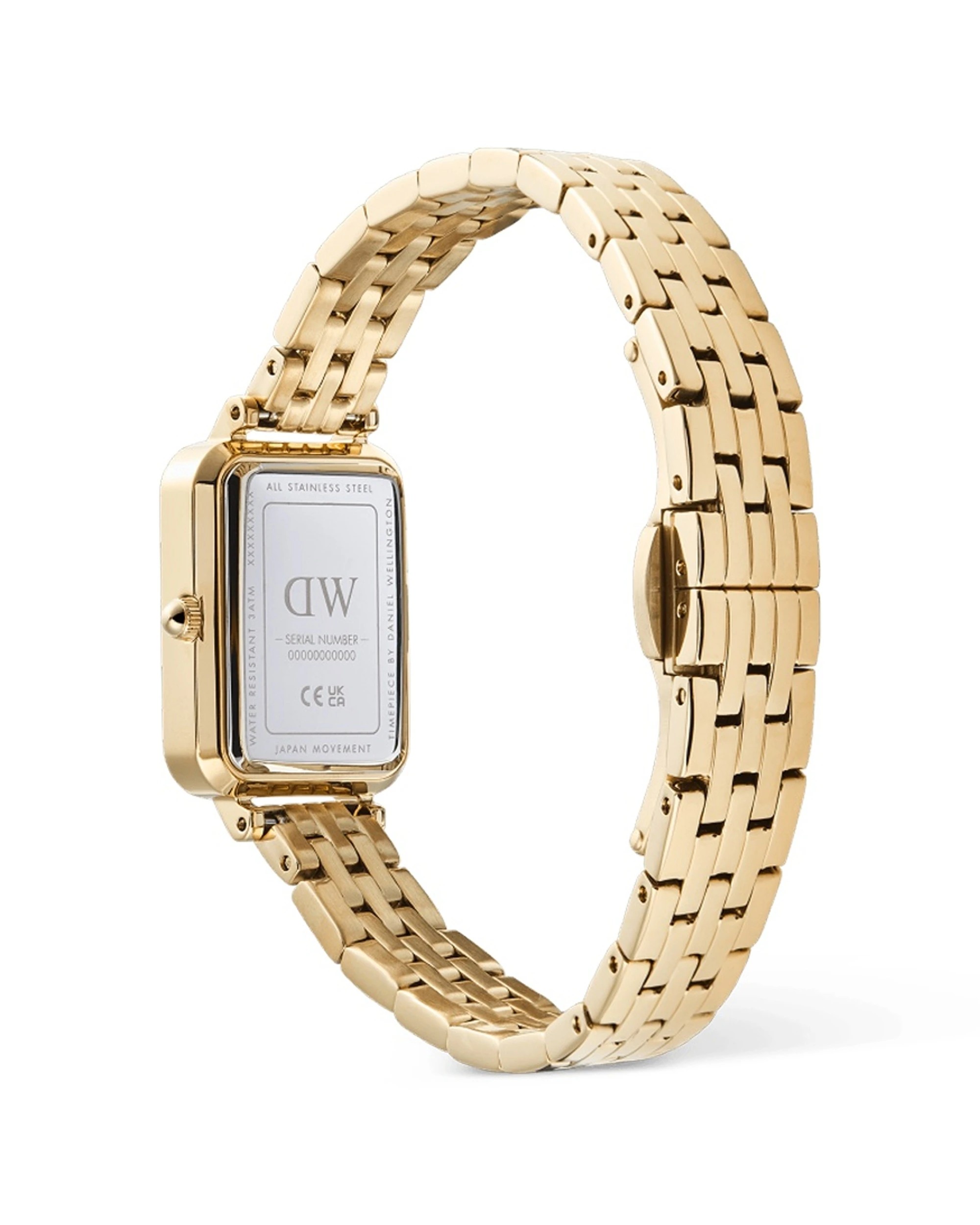 4 Daniel Wellington Quadro Roman Numerals Date 5-Link Gold Watch 20x26mm, 4 of 5