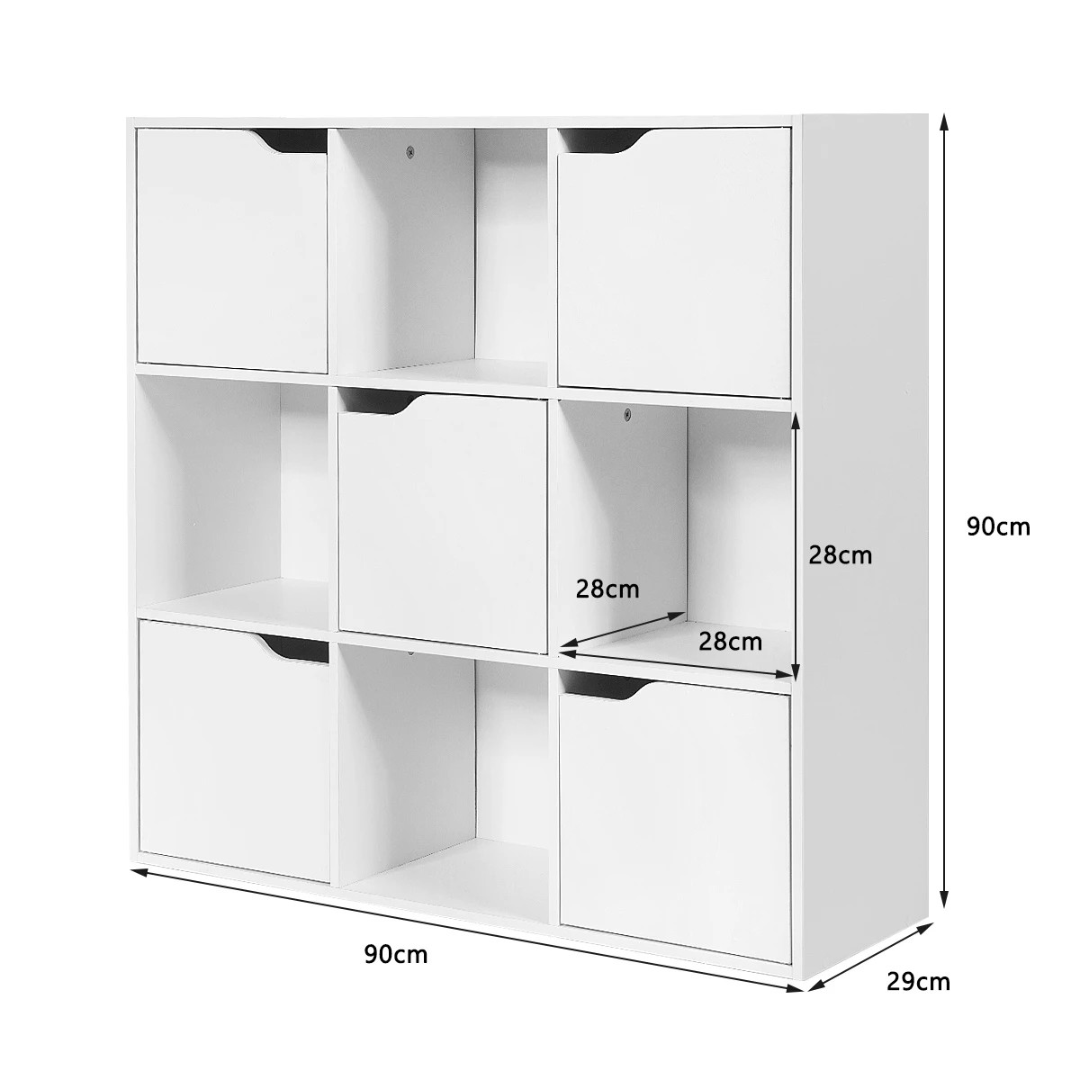 3 Costway 9-Cube Wooden Bookcase 3-Tier Storage Cabinet Organizer, 3 of 4