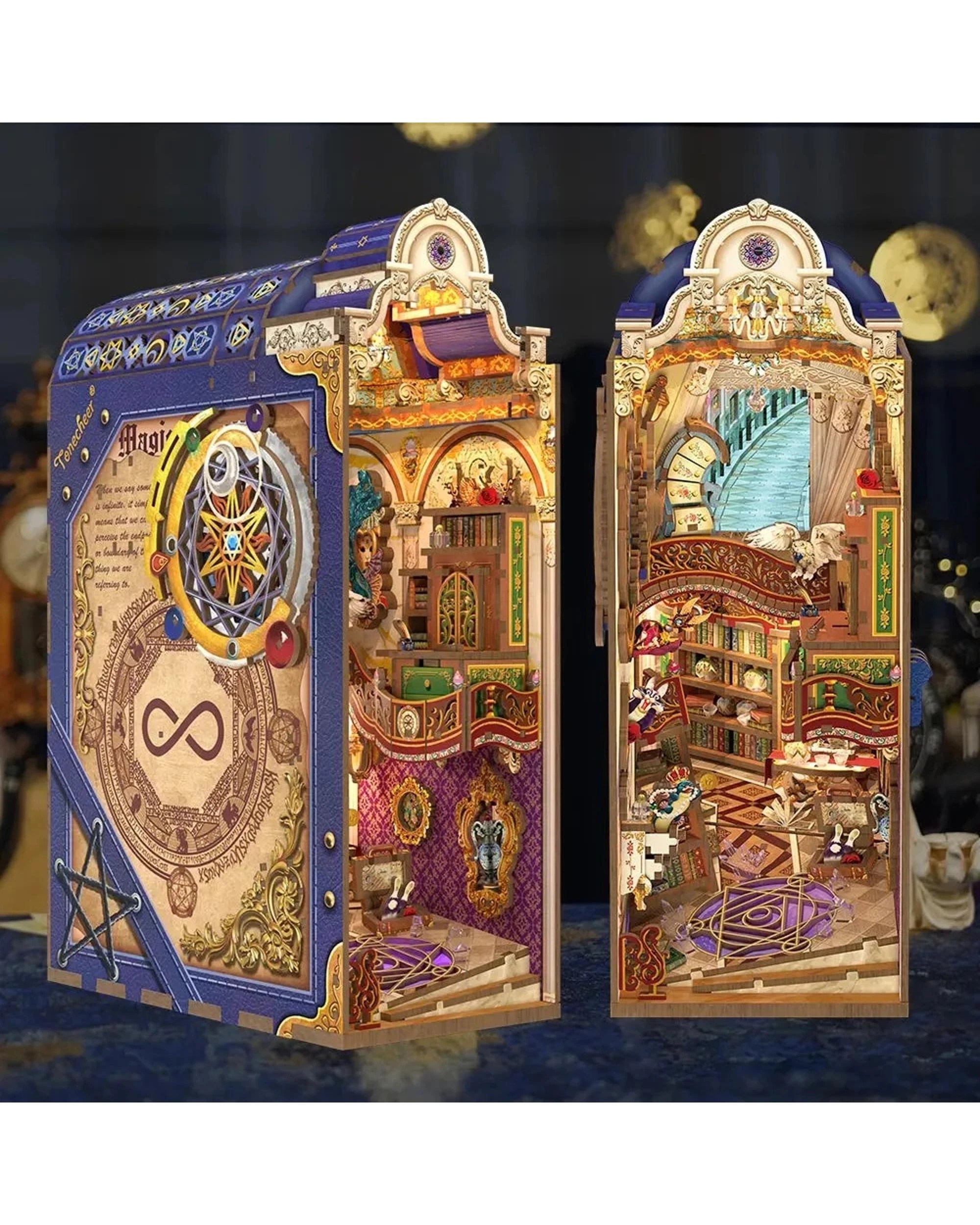 2 Tonecheer 3D Wooden Puzzle DIY Book Nook Kit - Magical Library, 2 of 10