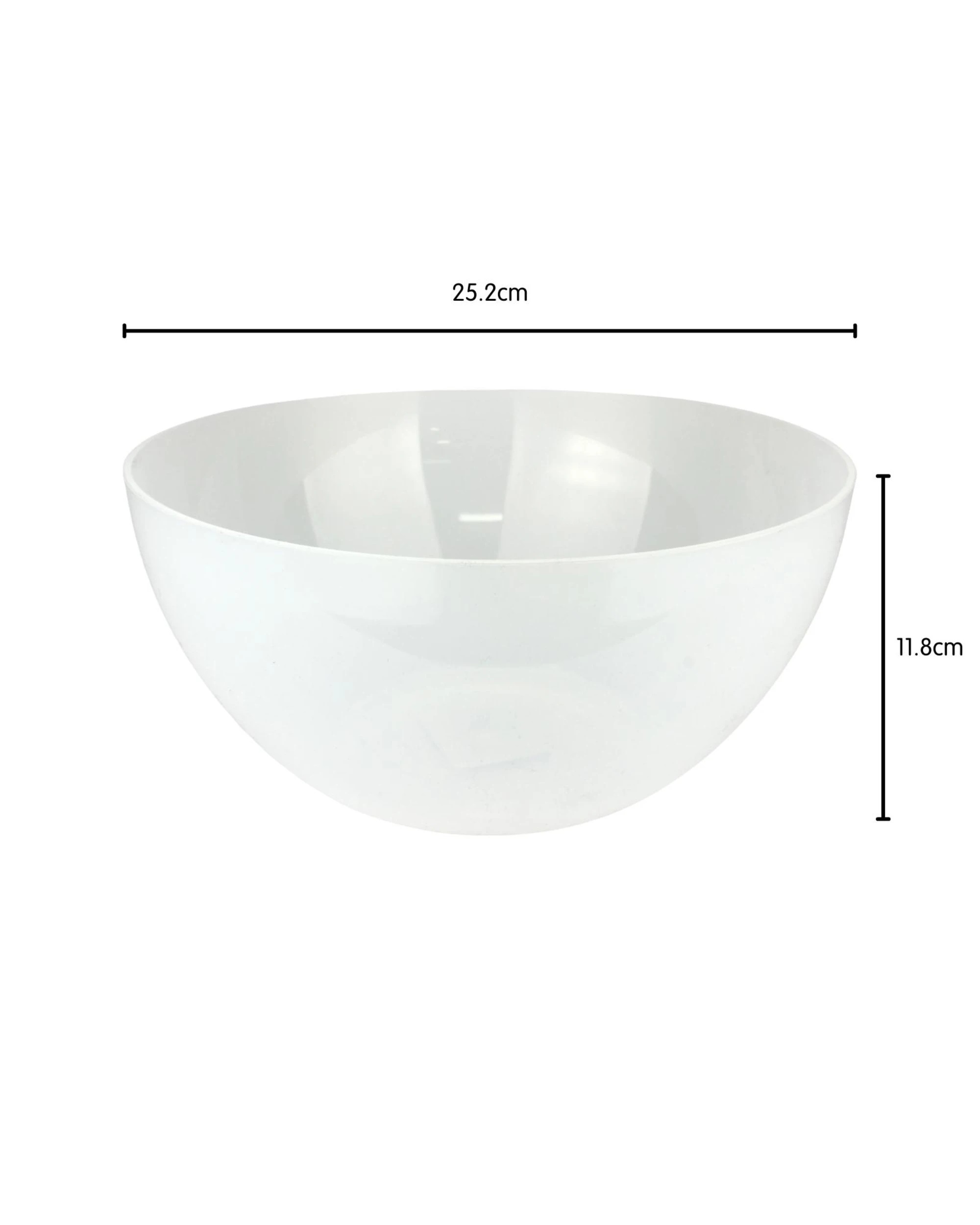 2 Alpen Frosted Round Plastic Serving Bowl 25cm - White, 2 of 2