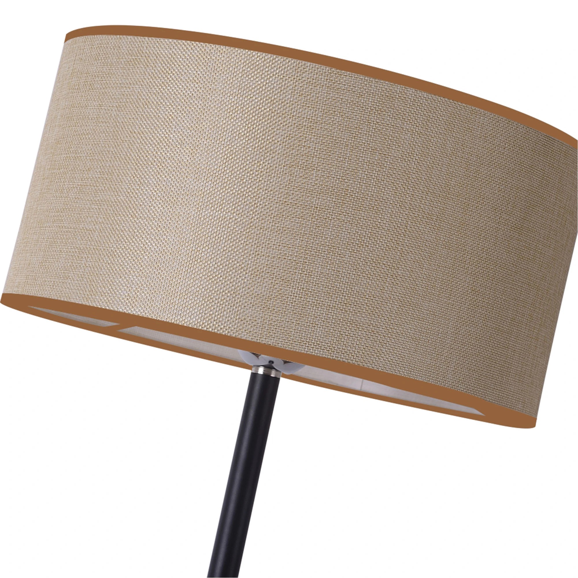 4 Emitto 1.5M Stand Light In Stand And Beige Lampshade - Black, 4 of 6