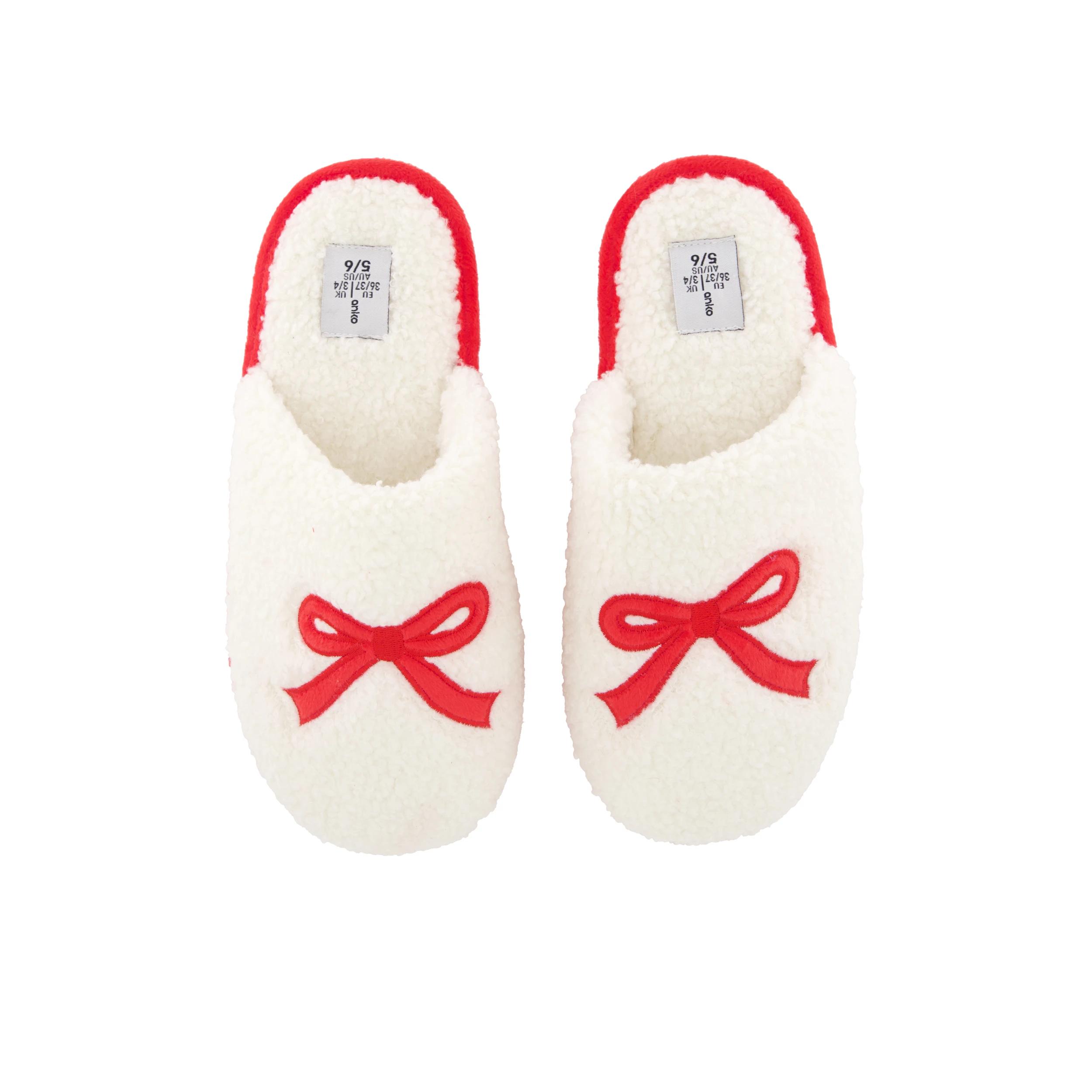 2 Christmas Novelty Scuffs Red Bow, 2 of 3