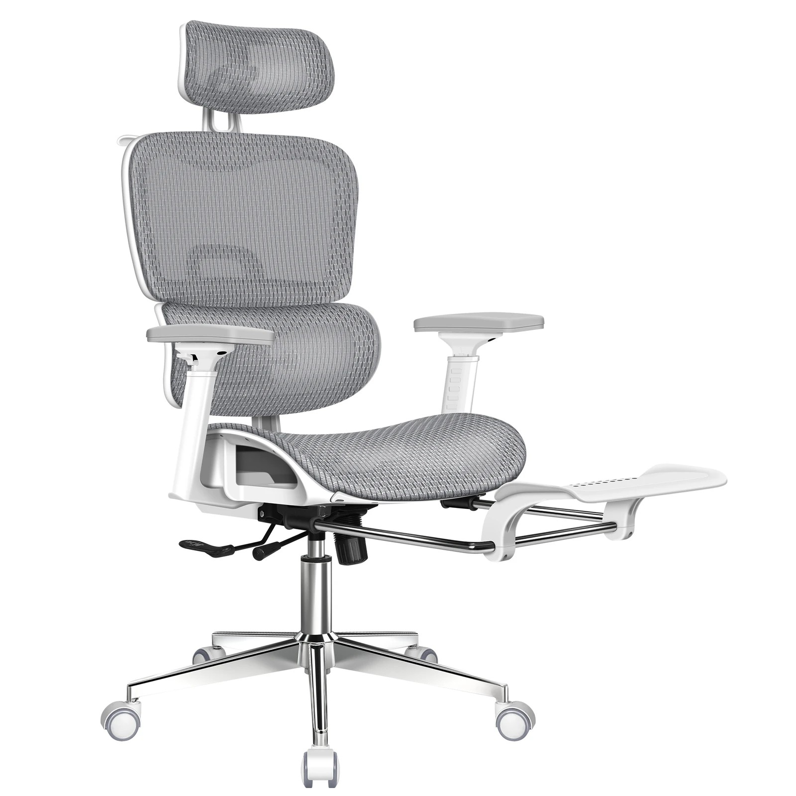1 Alfordson Ergonomic Office Chair Mesh Executive Racing Computer Seat - White Grey, 1 of 10