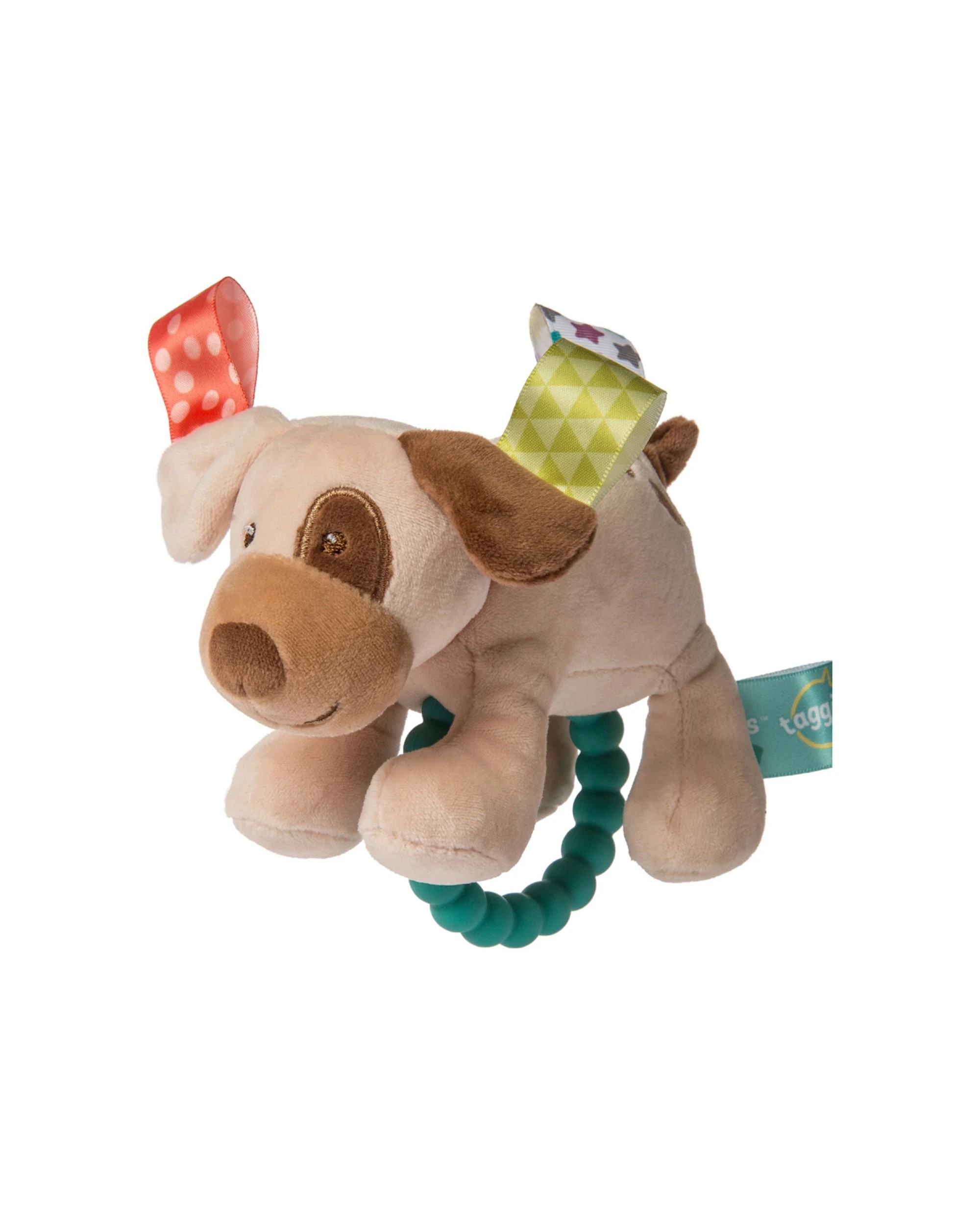 1 Mary Meyer Taggies Buddy Dog Teether Rattle Silicone Beads Baby 0 Months - Brown, 1 of 4