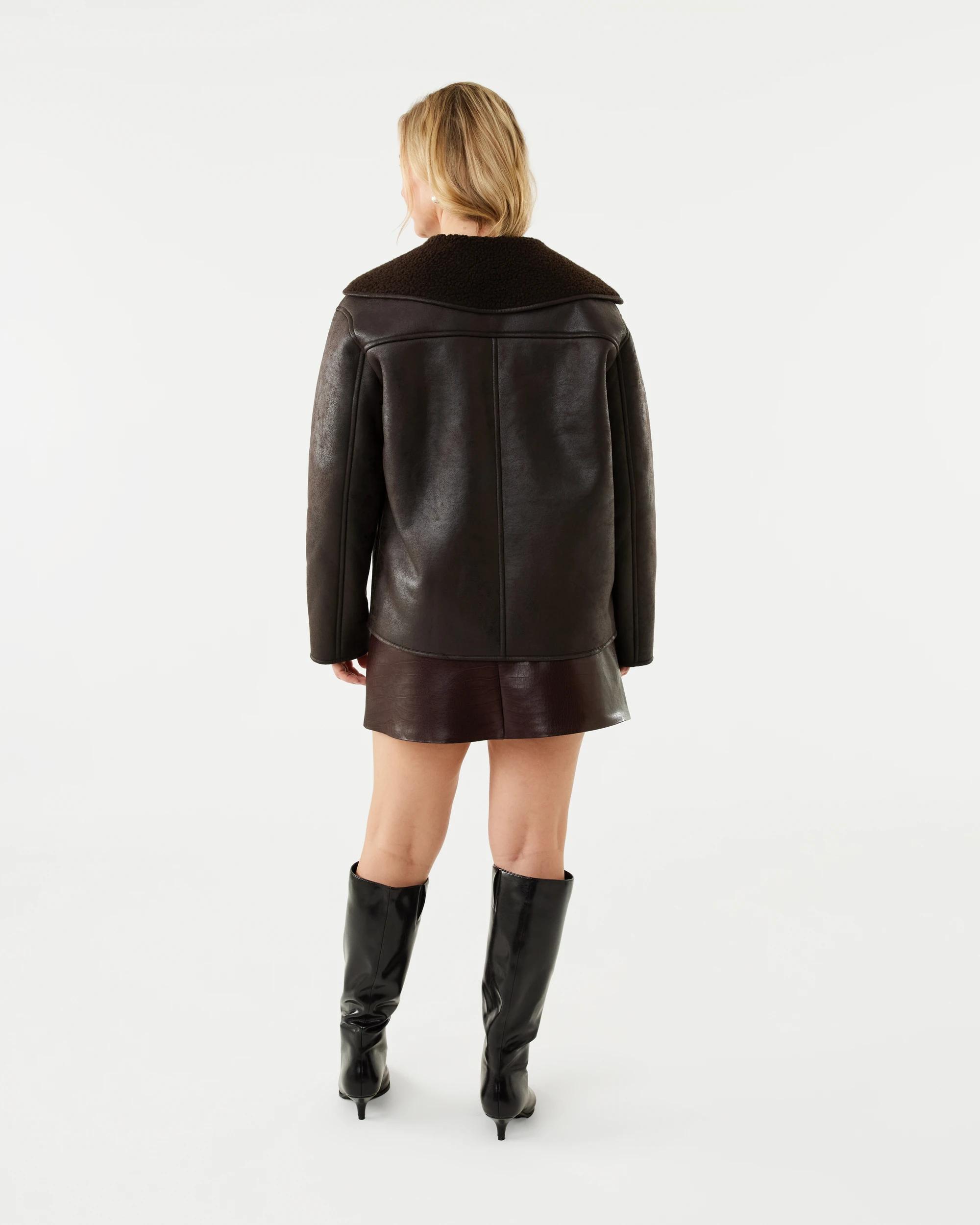 4 PU Croc Mini Skirt Brown Croc, 4 of 7