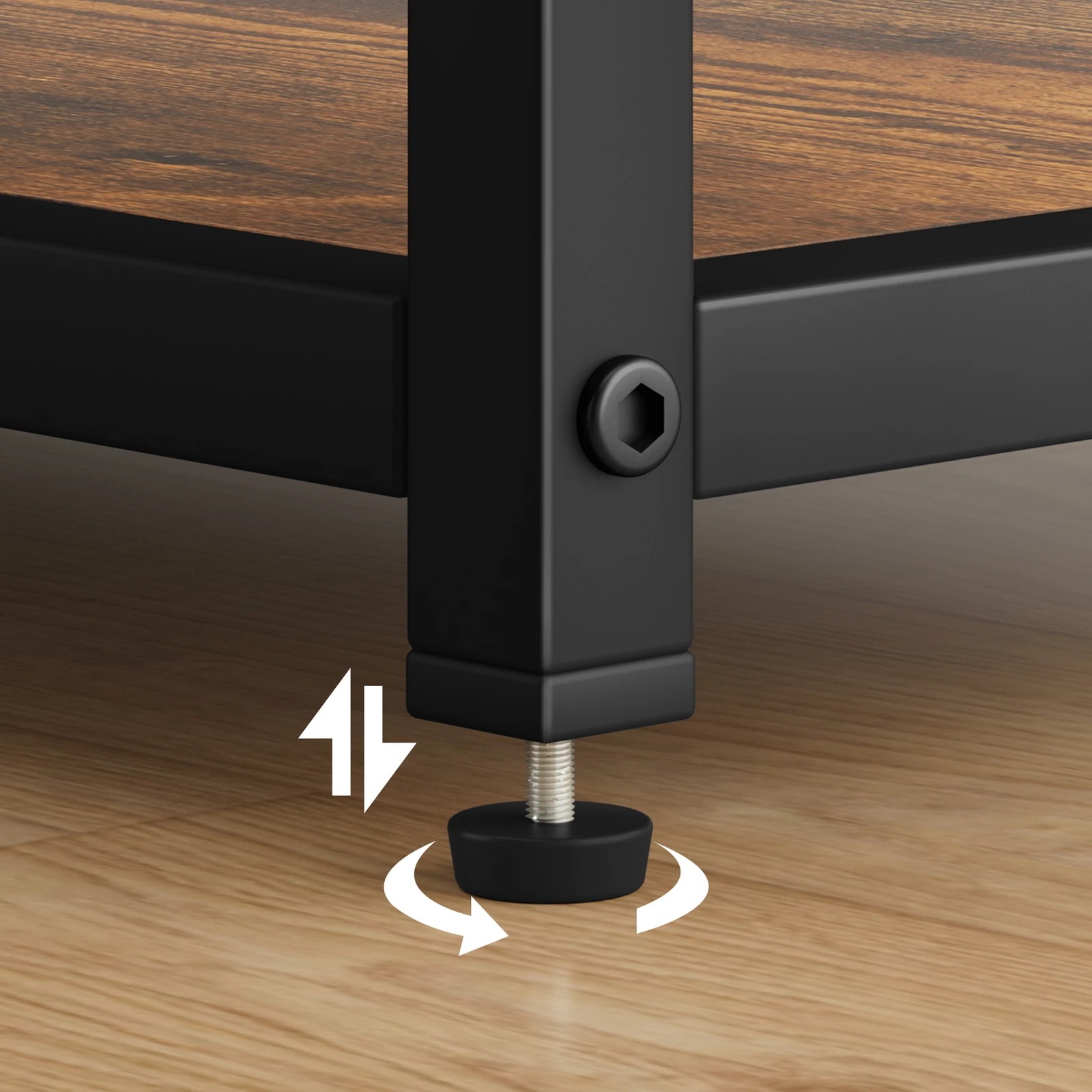 7 Alfordson Console Table Entry Storage Rack Industrial Wooden 3-tier Shelf - Oak, 7 of 10