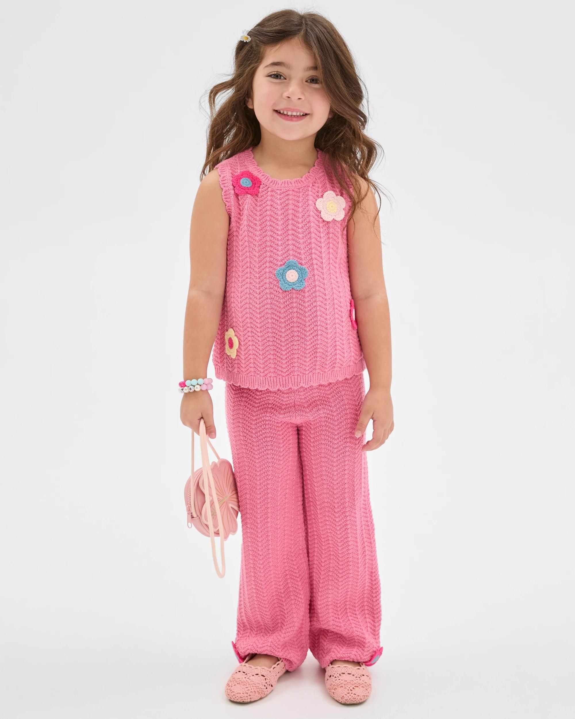 2 Target Kids Australian Cotton Crochet Tank Top PINK, 2 of 6