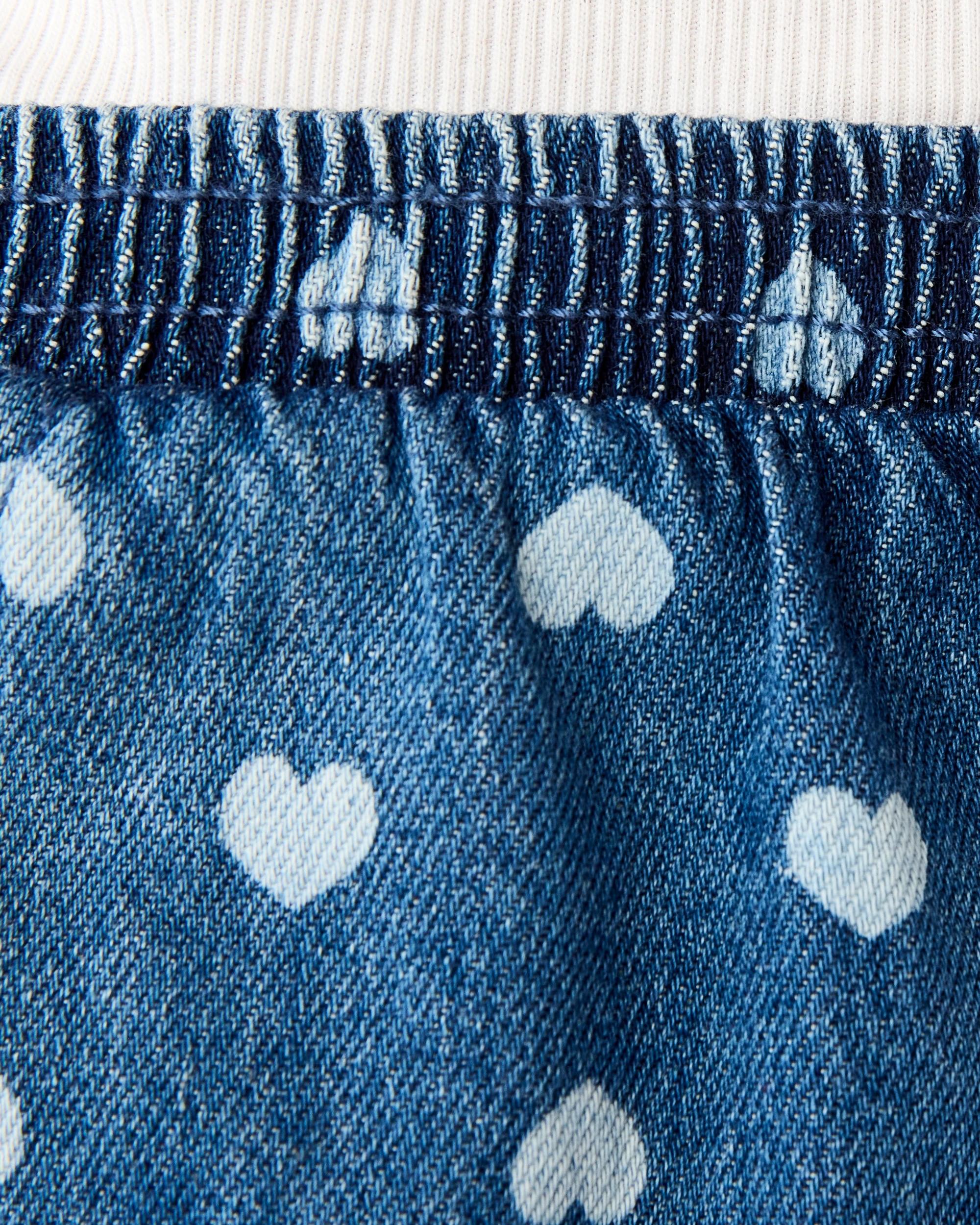 3 Printed Denim Shorts Blu Hearts, 3 of 7