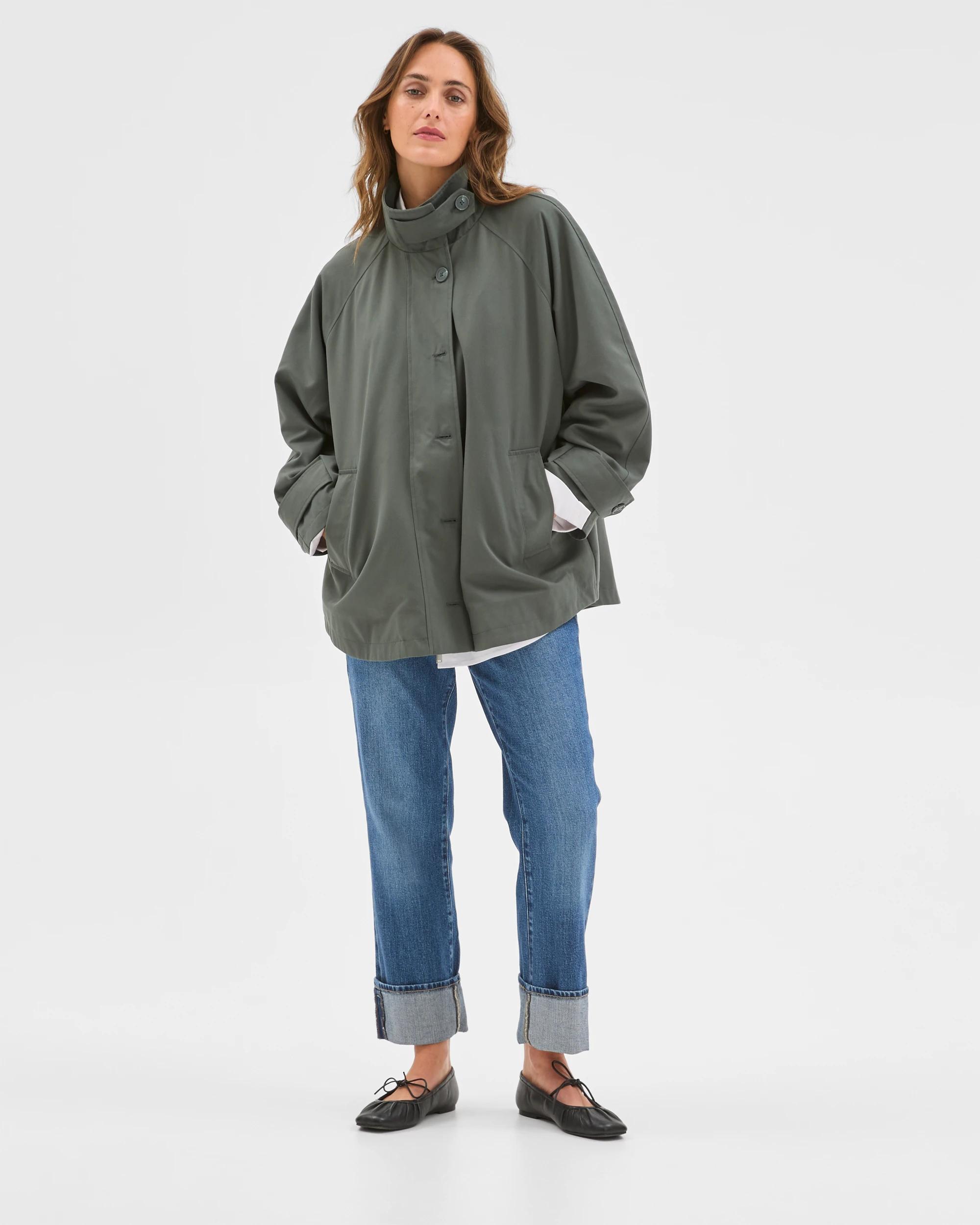 3 Target Woman Longline Funnel Neck Coat COAL GREEN, 3 of 7